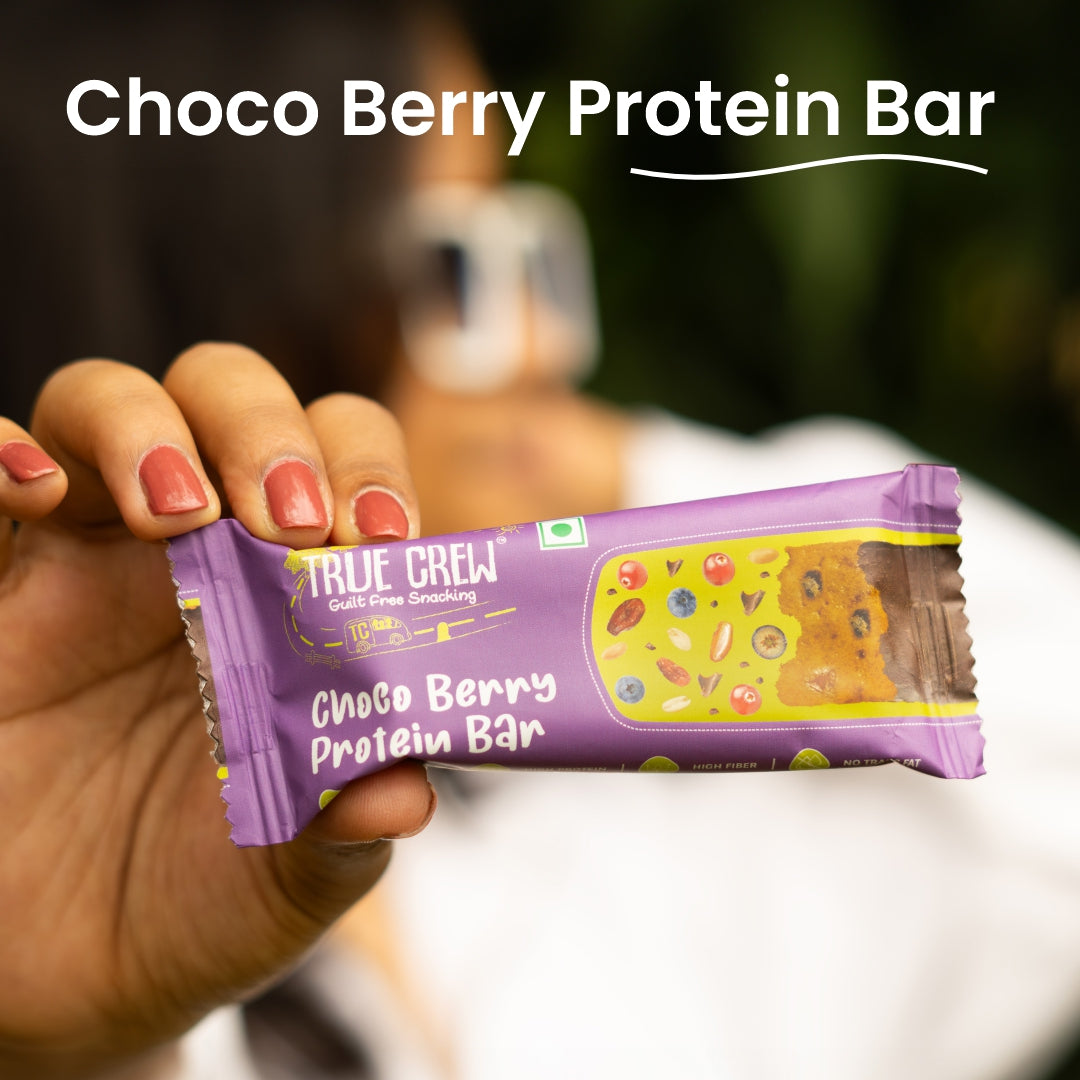 TRUE CREW - Choco Berry Protein Bar, 25 g Each (Pack of 10)
