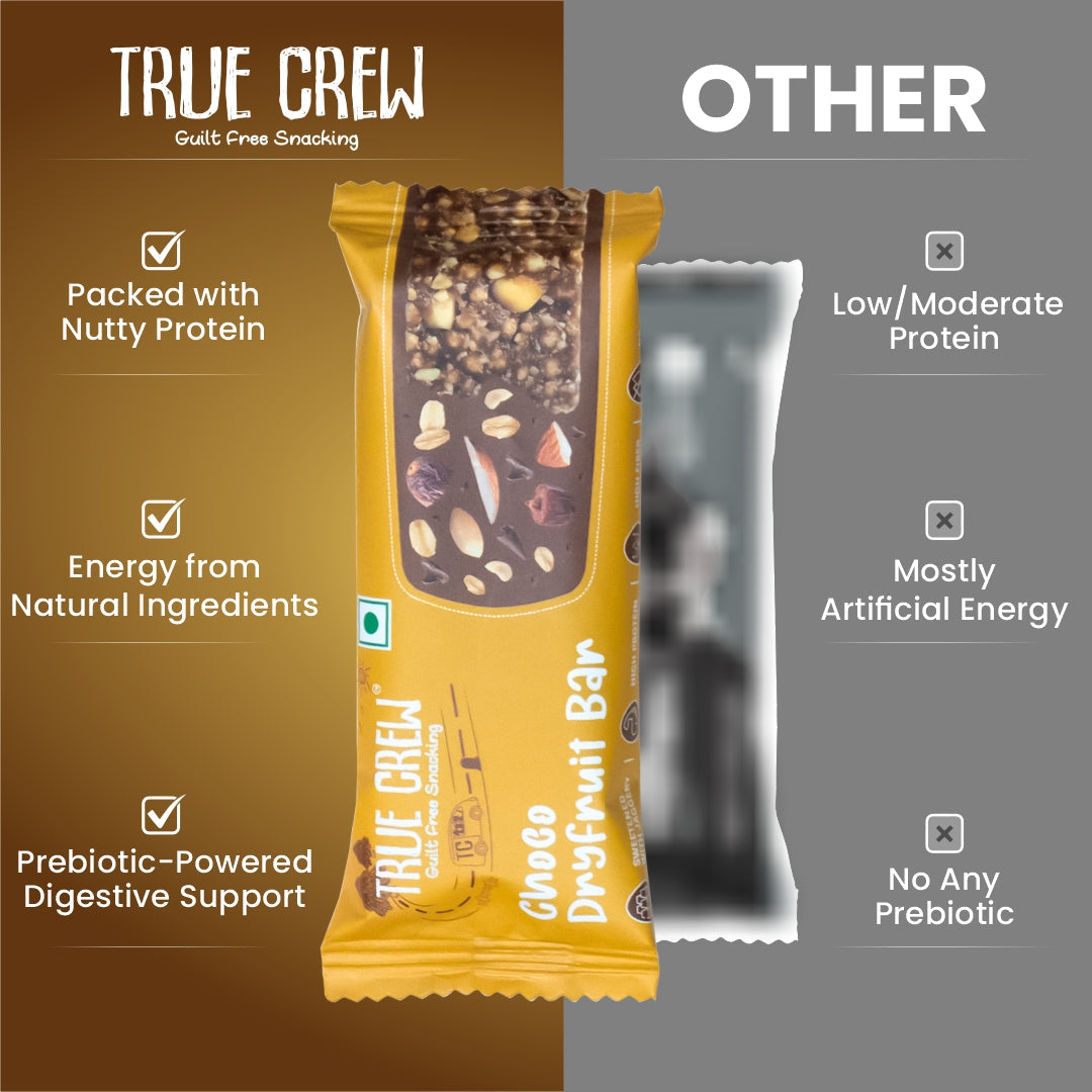 TRUE CREW - Choco Dryfruit Bar, 25 g