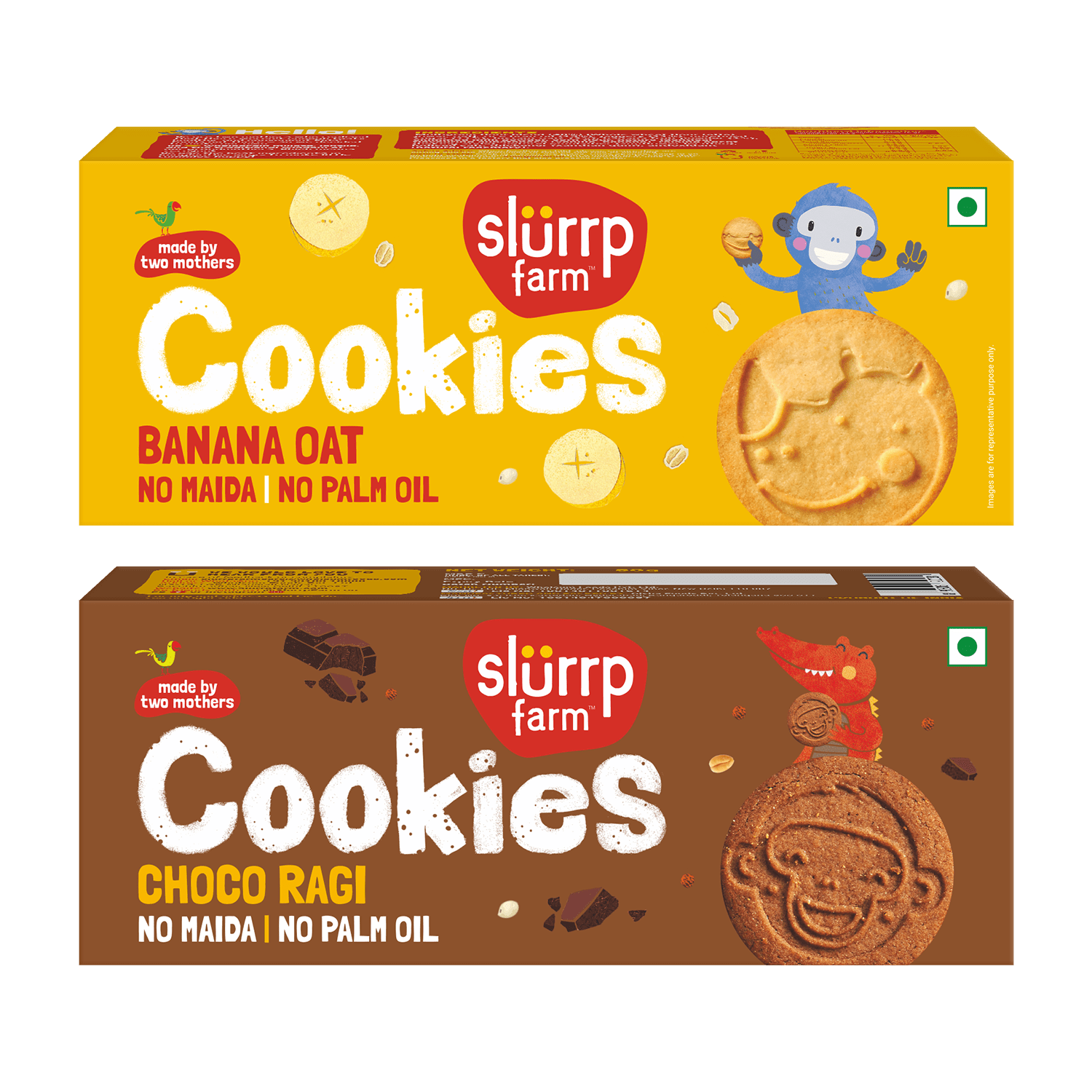 Choco Ragi and Banana Oat Cookies Combo Pack of 2