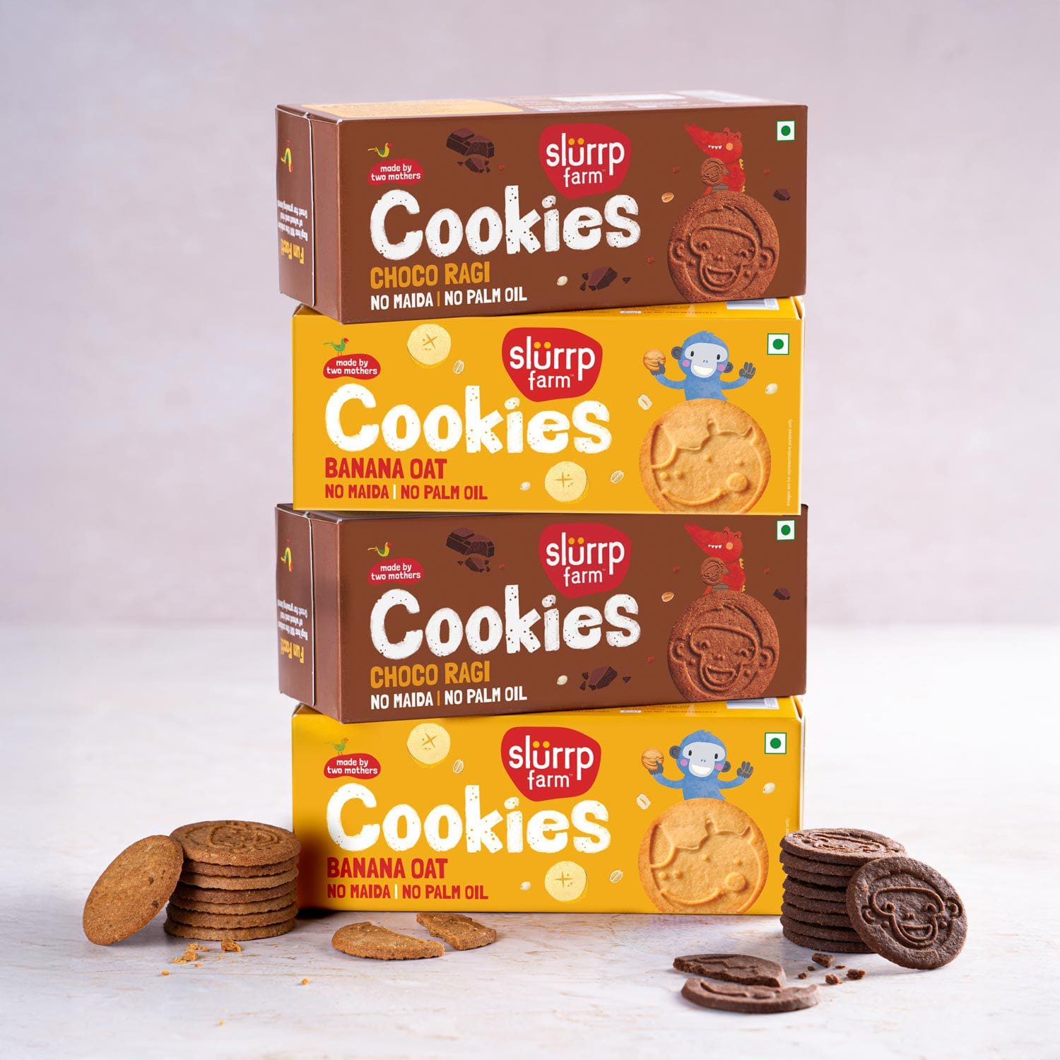 Choco Ragi and Banana Oat Cookies Combo Pack of 4