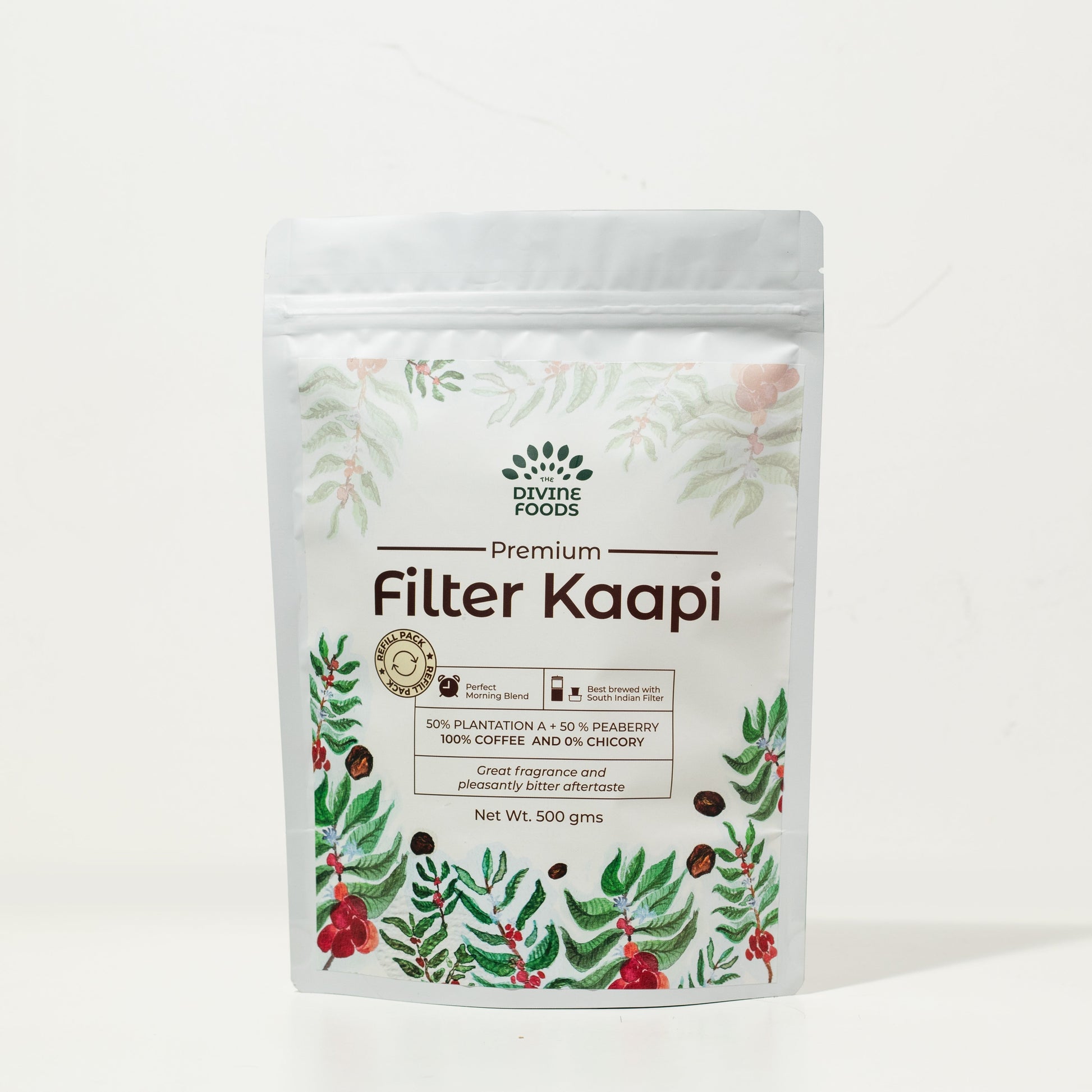 Kumbakonam Filter Kappi Powder (Guilt-Free 0% Chicory) 50% Plantation A 50% Peaberry