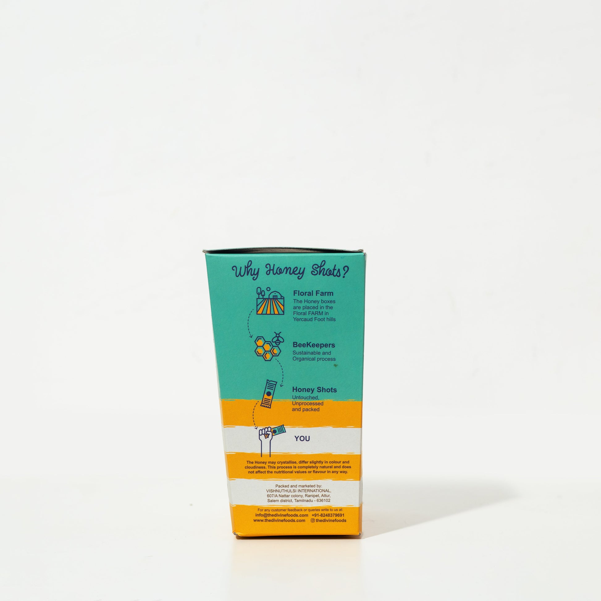 Ginger Honey Shots | 36 pack | (360 gm) | Pure Honey (Single Serving honey Sachets)