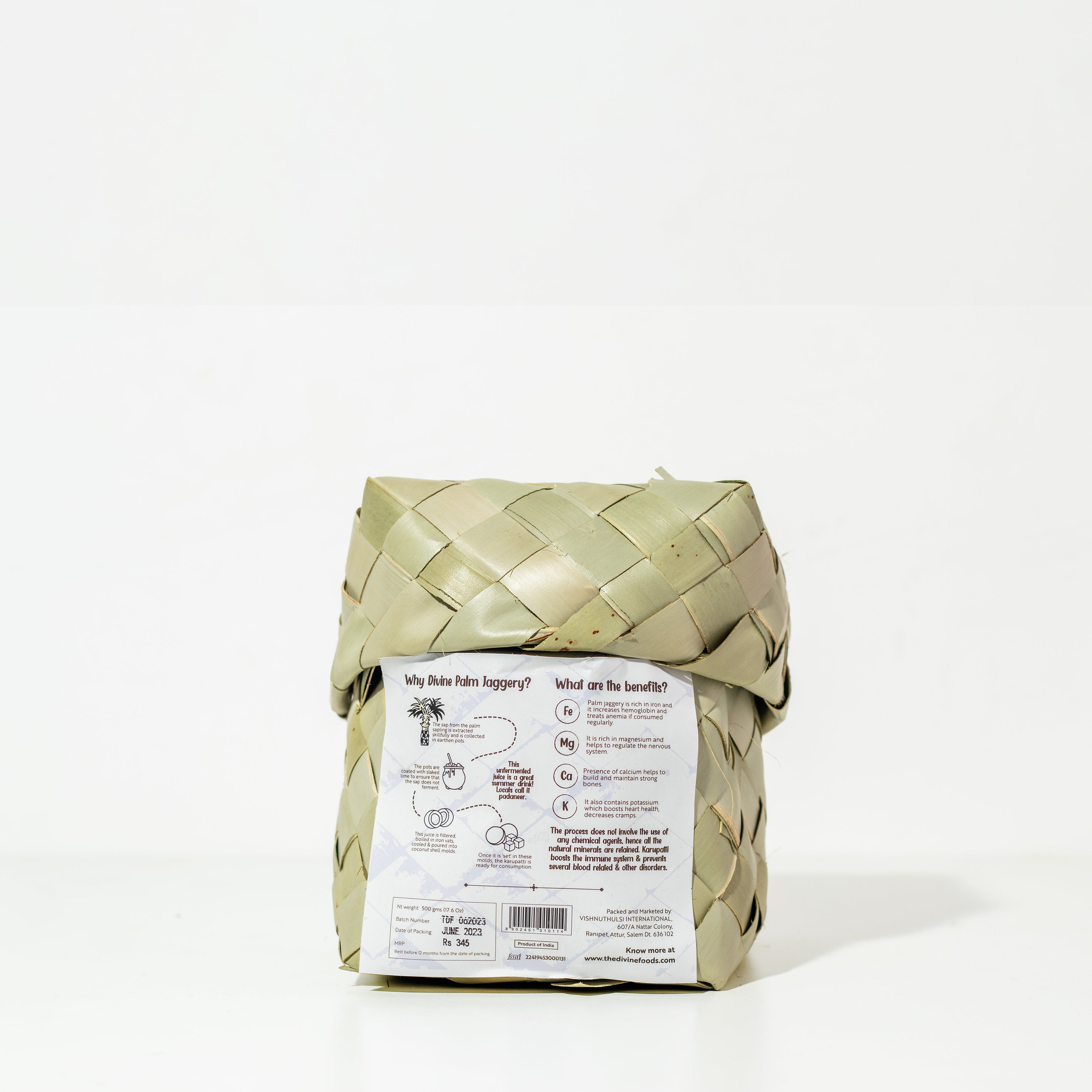 100 % Pure, Natural and Unrefined Palm Jaggery (Karupatti)  500 gm