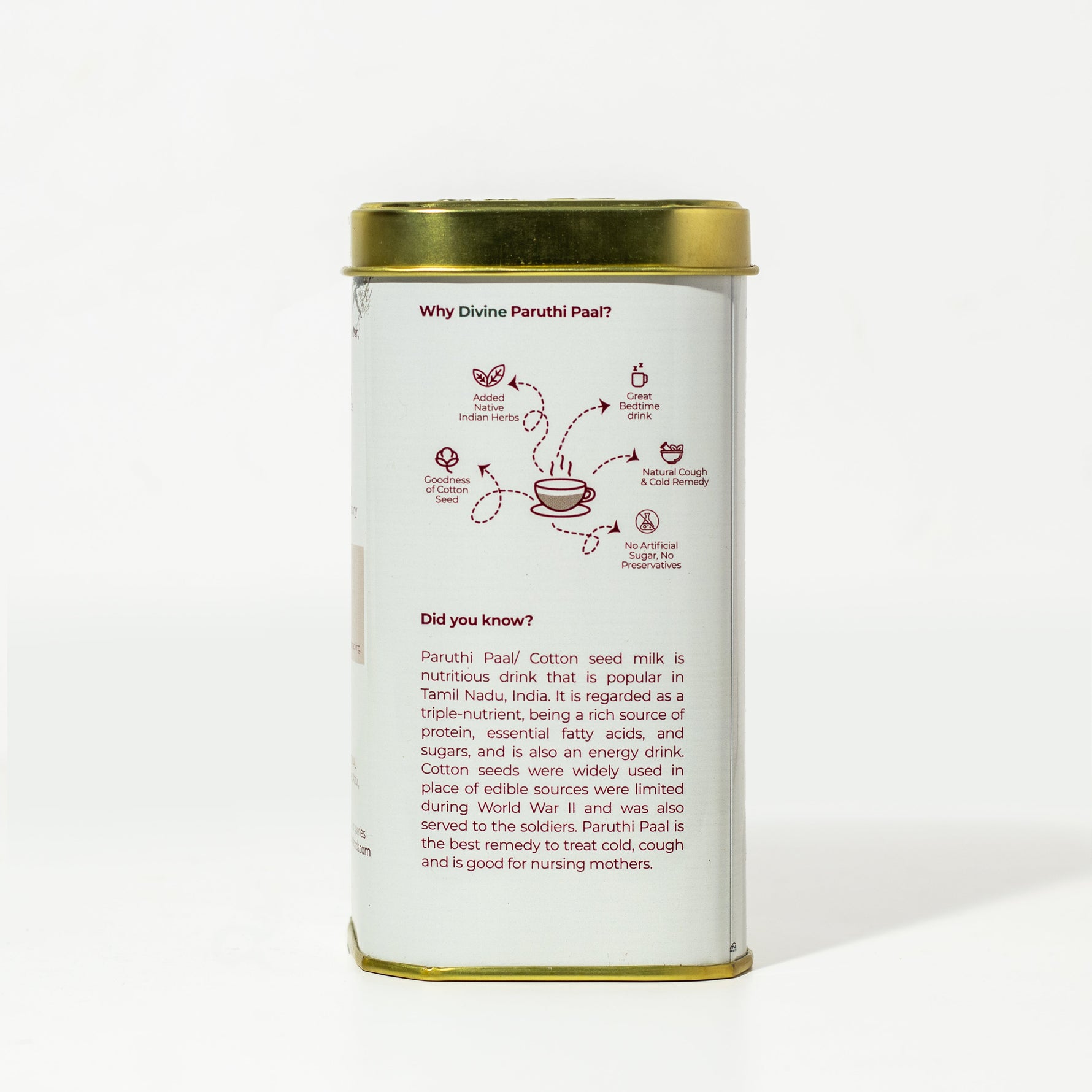 Paruthi Paal-Cotton Seed Instant Latte Mix(Cold and Cough remedy/Helps with Menstrual Cramps)