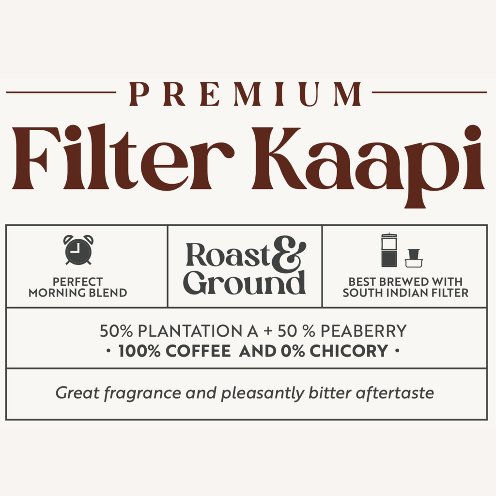 Kumbakonam Filter Kappi Powder (Guilt-Free 0% Chicory) 50% Plantation A 50% Peaberry