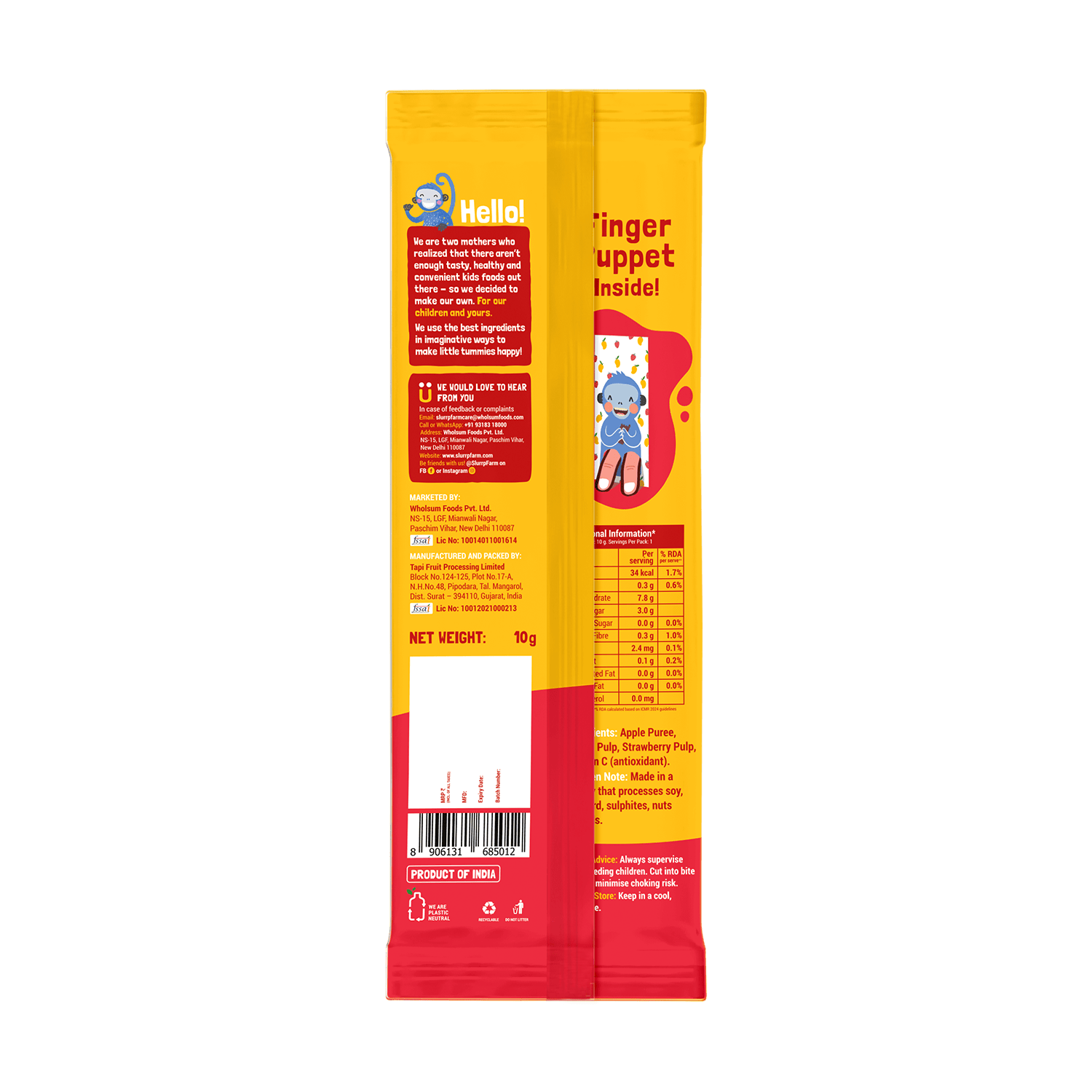 Made with 99% Fruit | FruitFull Strips - Pack of 10 for Play Dates | Strawberry and Mango