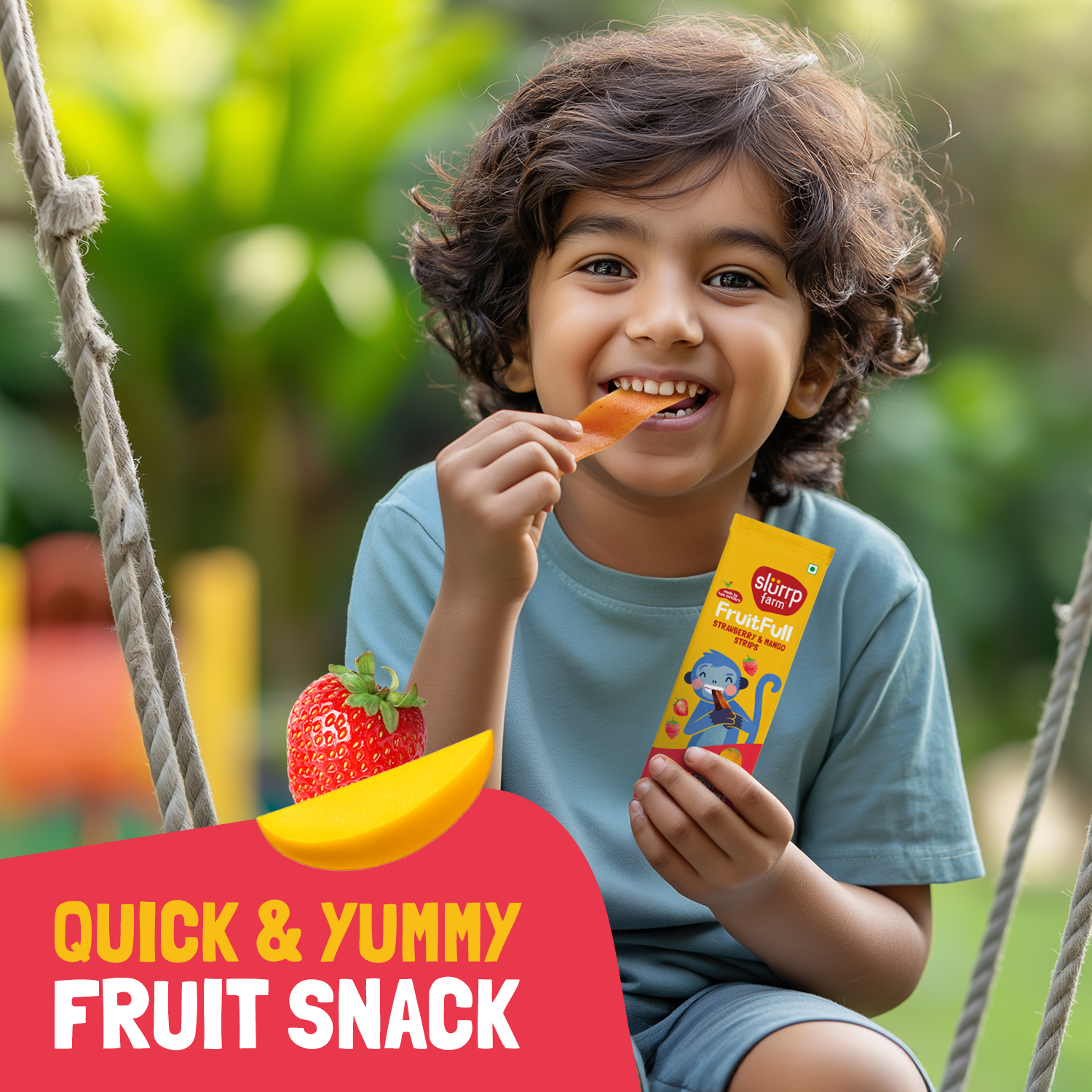 Made with 99% Fruit | FruitFull Strips - Family Pack of 15 | Strawberry and Mango