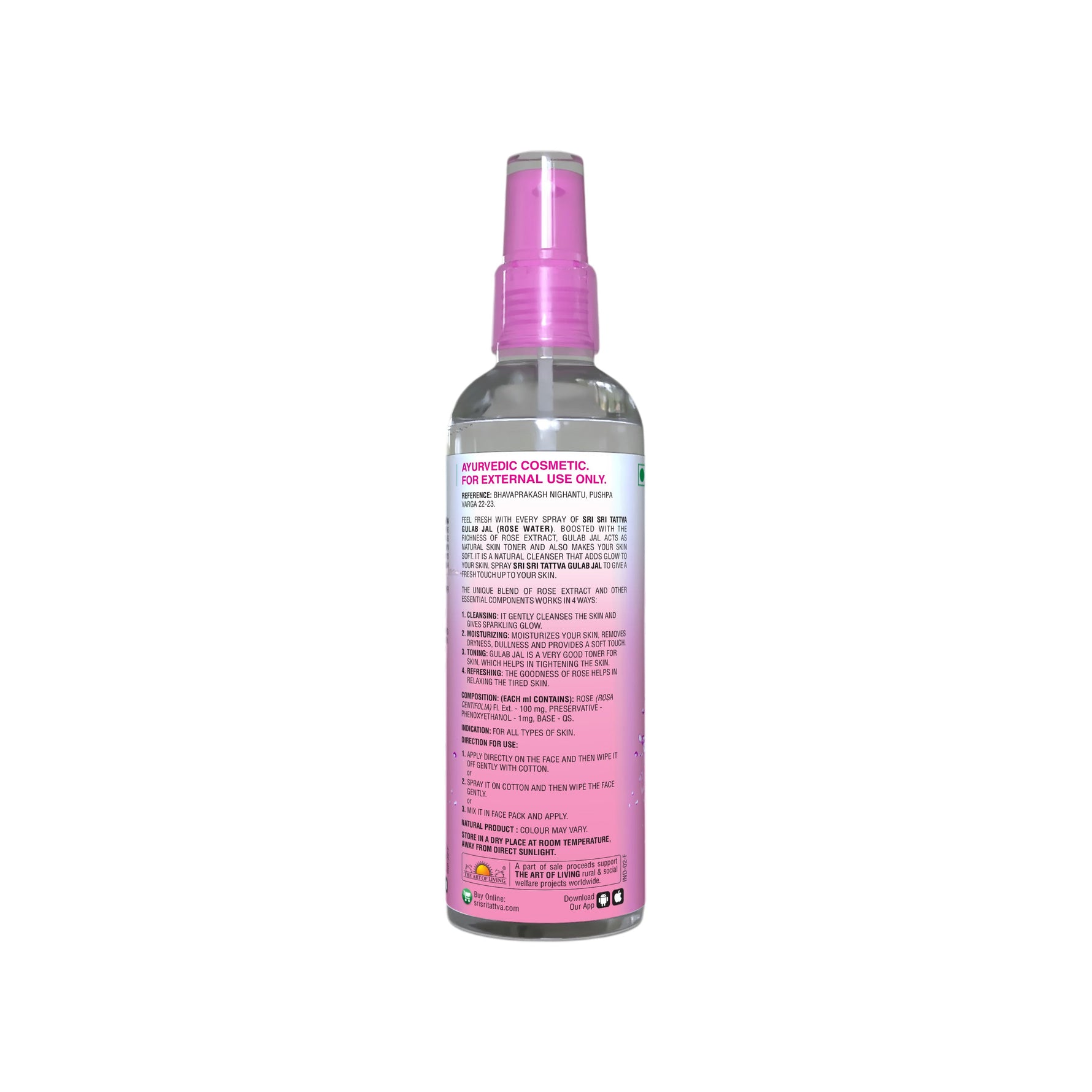 Gulab Jal - Premium Rose Water | Toner Cleanser Moisturizer | Spray Bottle | 100 ml