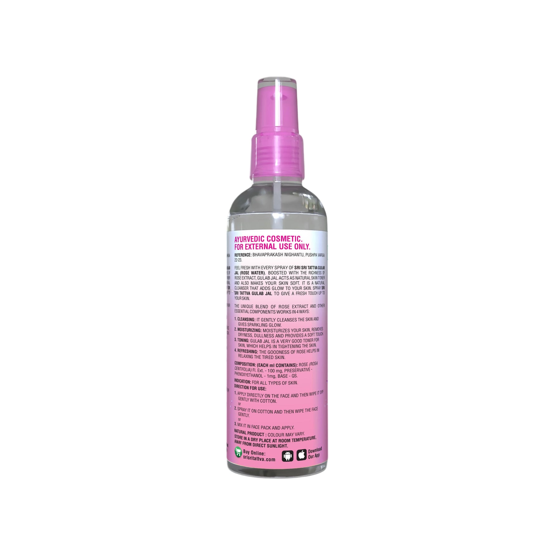 Gulab Jal - Premium Rose Water | Toner Cleanser Moisturizer | Spray Bottle | 50 ml