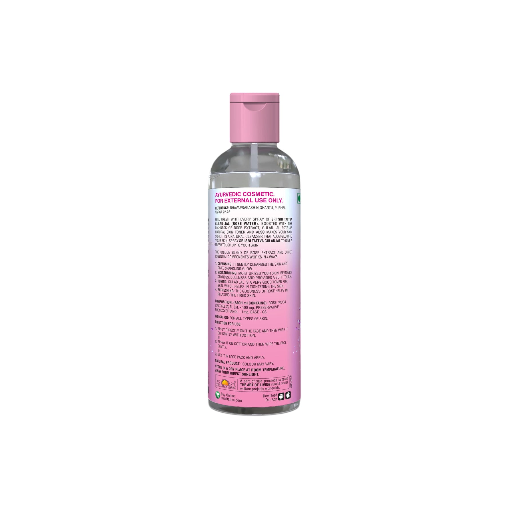 Gulab Jal - Premium Rose Water | Toner Cleanser Moisturizer | Flip Top Bottle | 100 ml