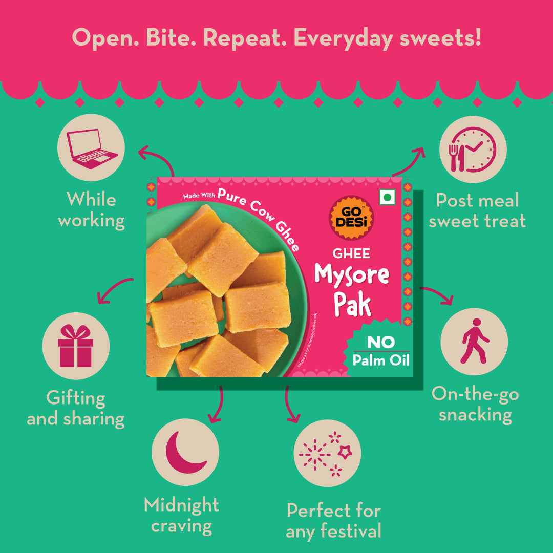 Ghee Mysore Pak | No Palm Oil