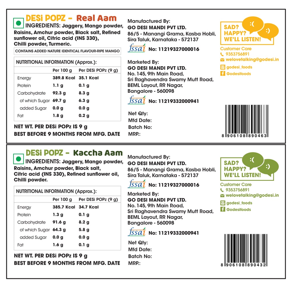 DESi Popz Aam Combo | Real Aam & Kaccha Aam | Pack of 50