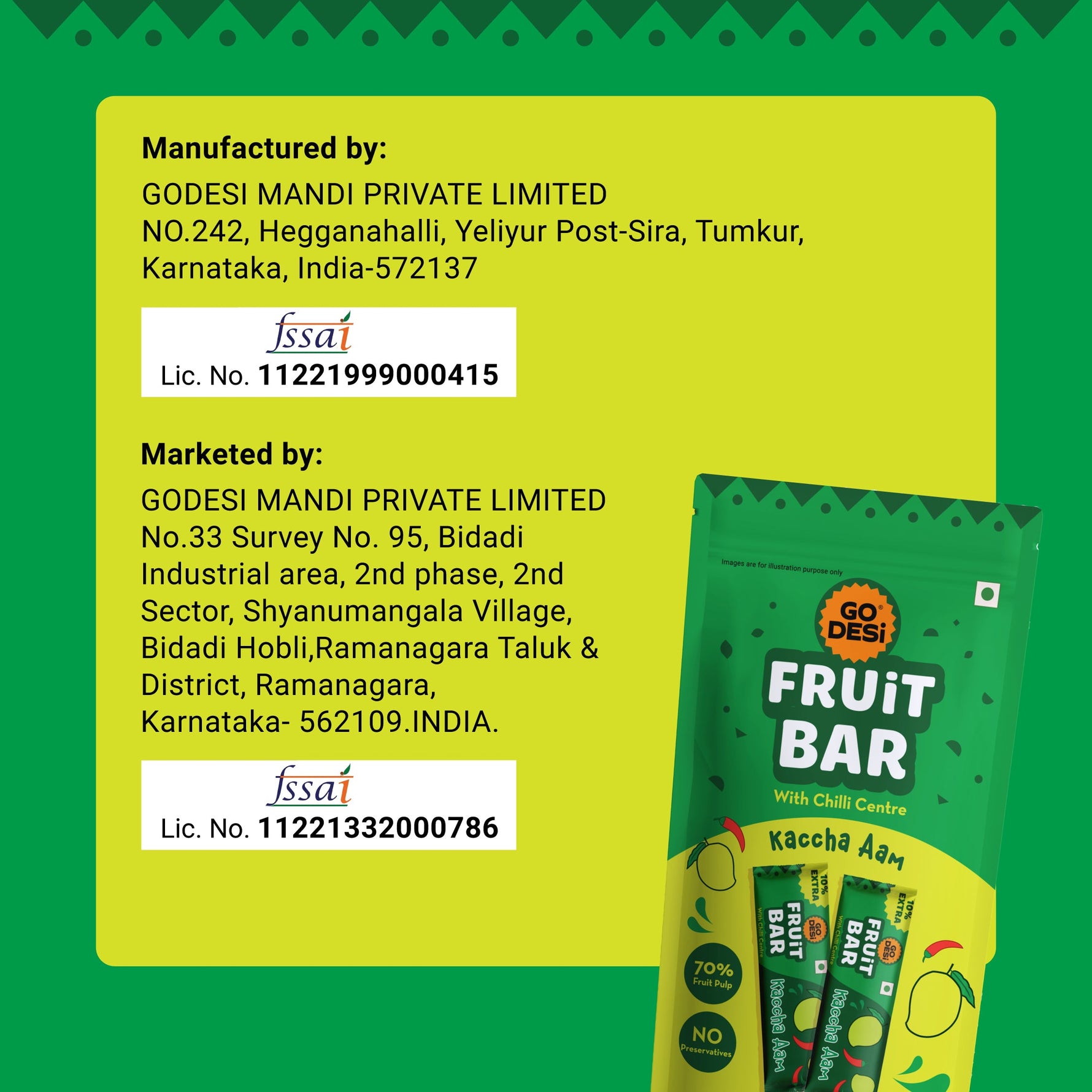 Kaccha Aam Fruit Bar | 70% Fruit Pulp | Pack of 10
