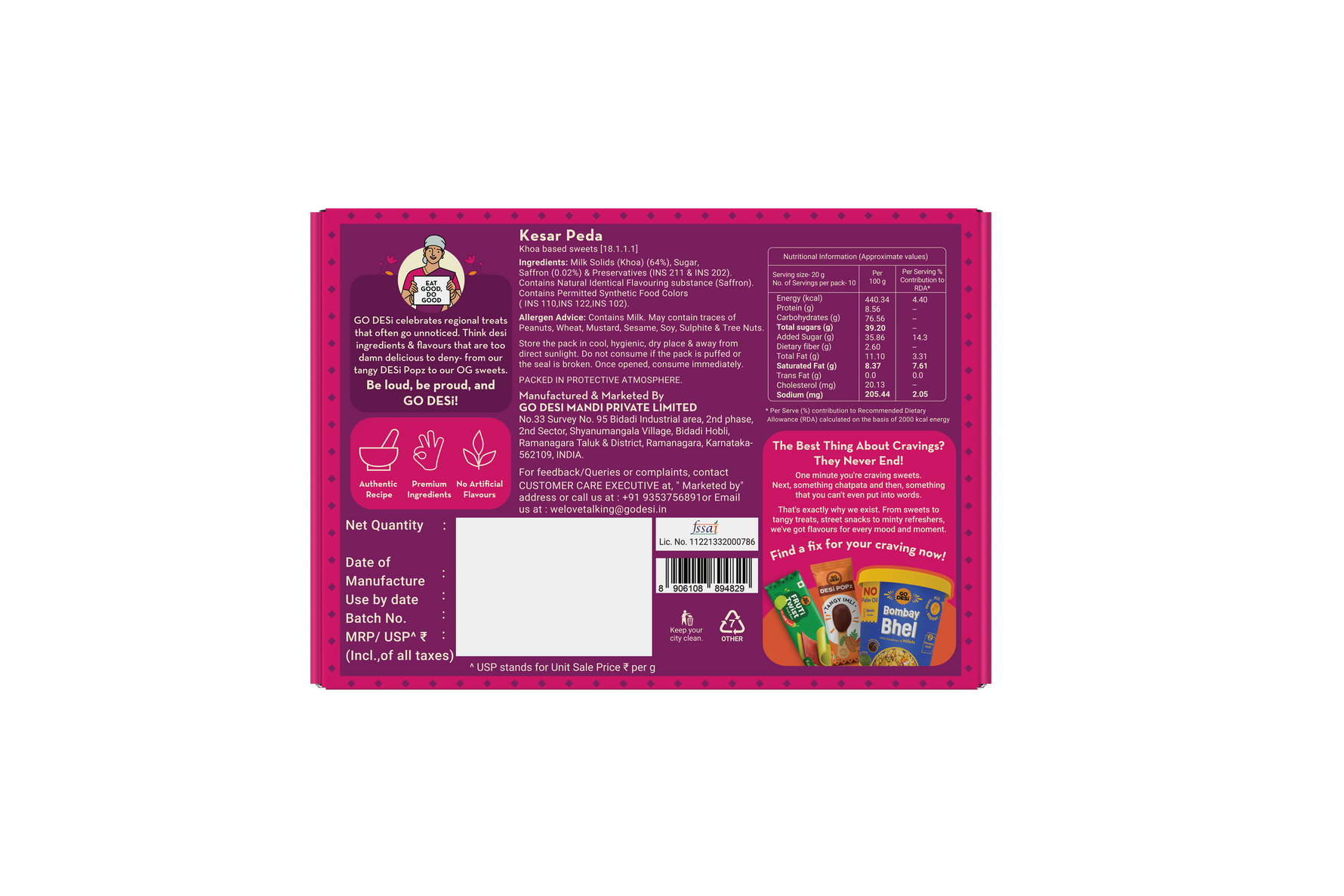 Kesar Peda | Made with 64% Khoa
