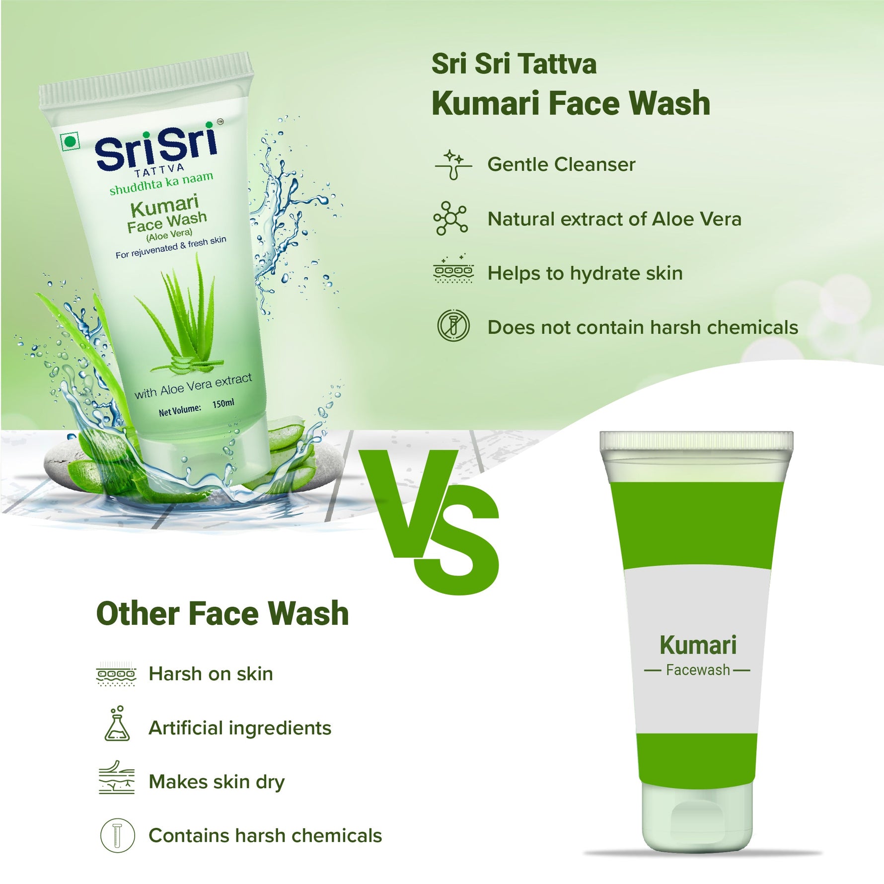 Kumari Face Wash - For Rejuvenated & Fresh Skin, 150 ml