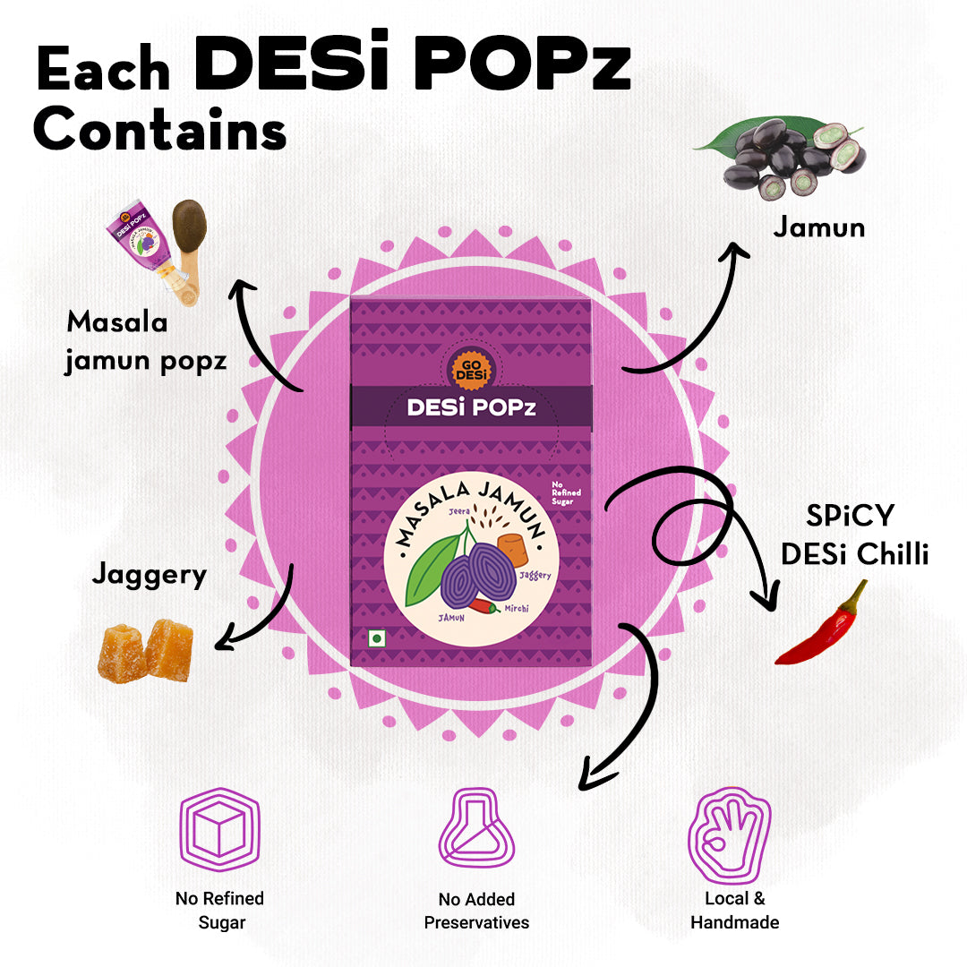DESi Popz Masala Jamun | Made with Jaggery | Pack of 50
