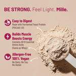 Mille Plant Protein | 31g/Scoop | Unflavoured | Fermented Yeast Protein | No Bloat I Vegan  | 500g