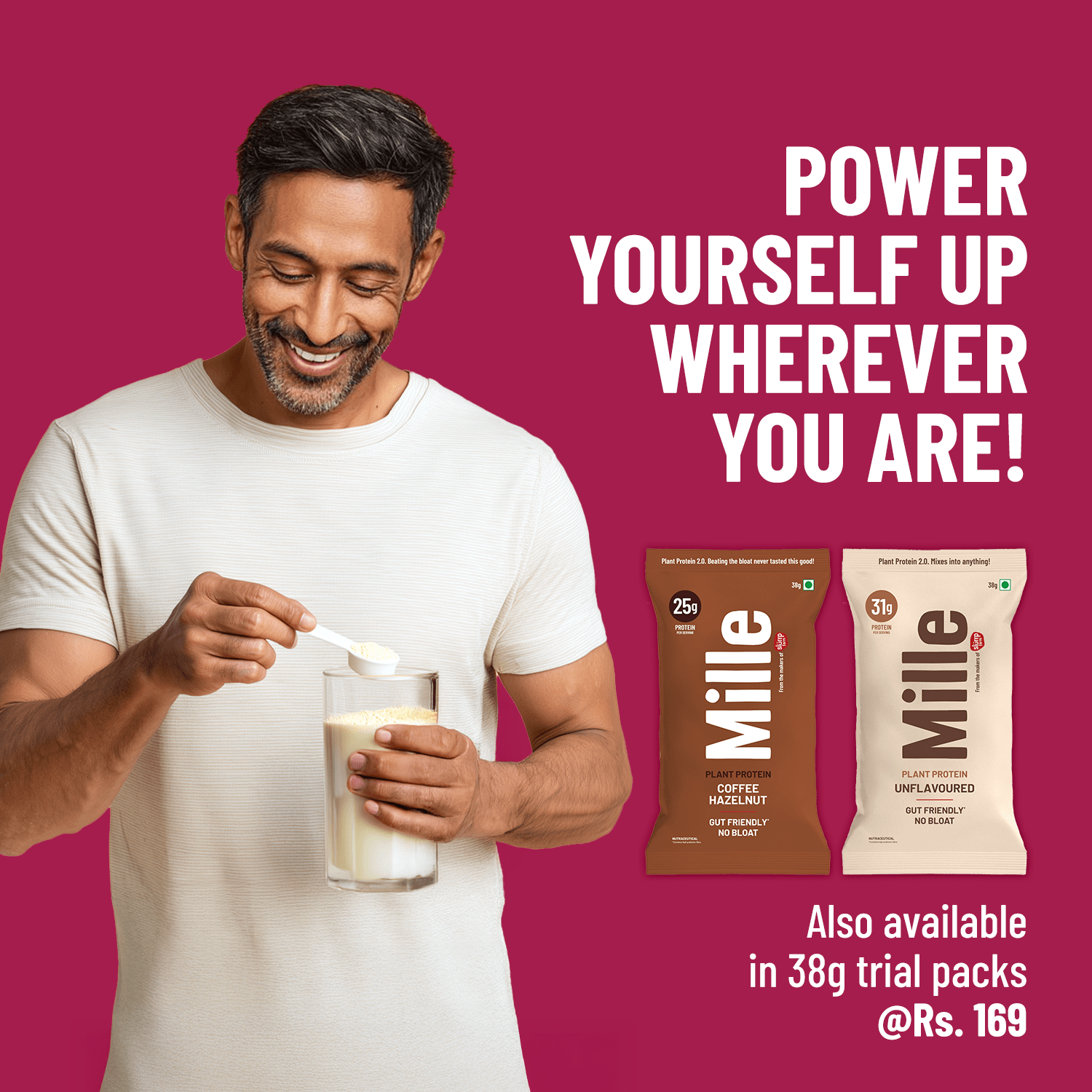 Mille Plant Protein | 31g/Scoop | Unflavoured | Fermented Yeast Protein | No Bloat I Vegan  | 500g