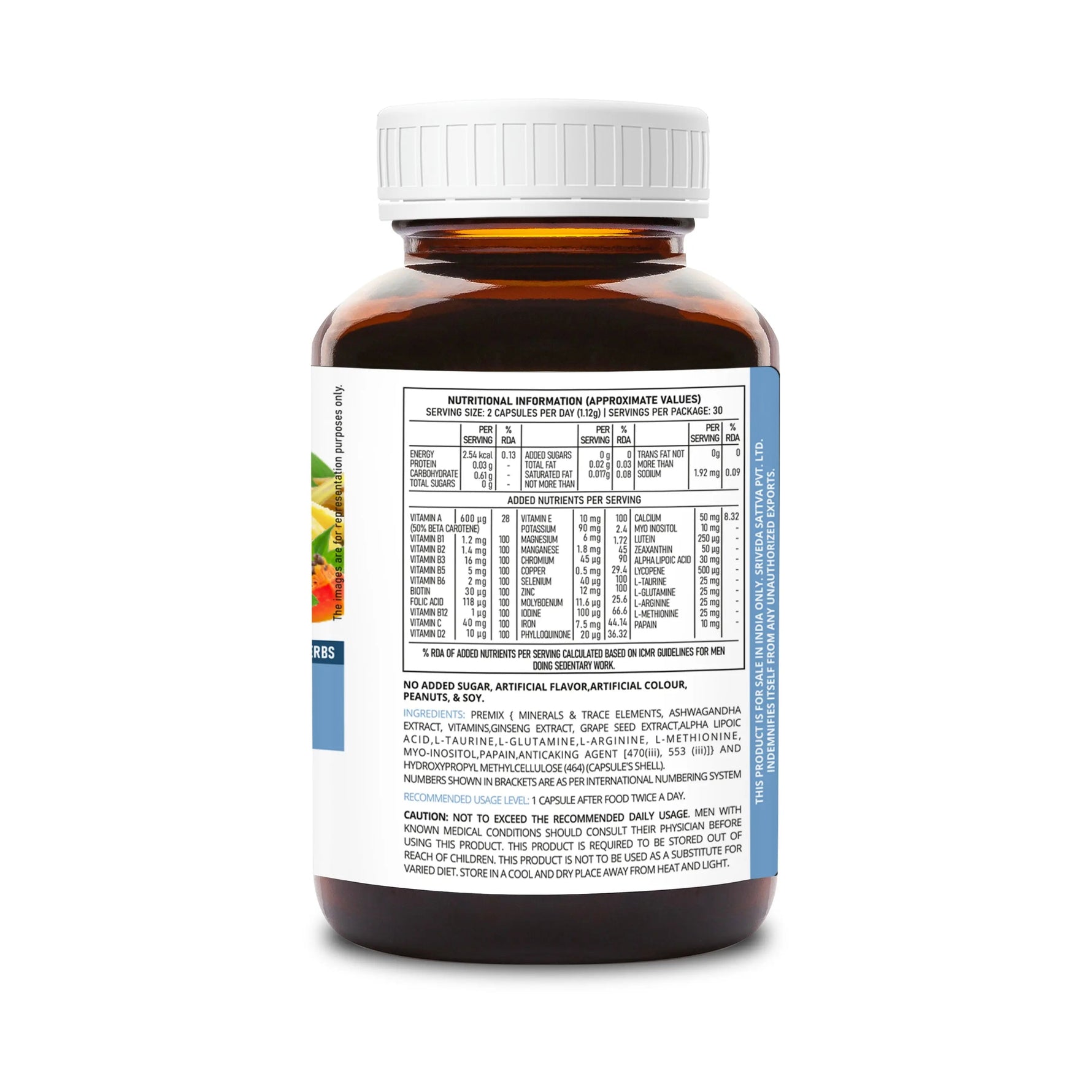 SupaSupp He's Active - Multivitamin for Men | All Round Nutrition For Men On The Go | Health Supplement | 60 Veg Cap, 500 mg
