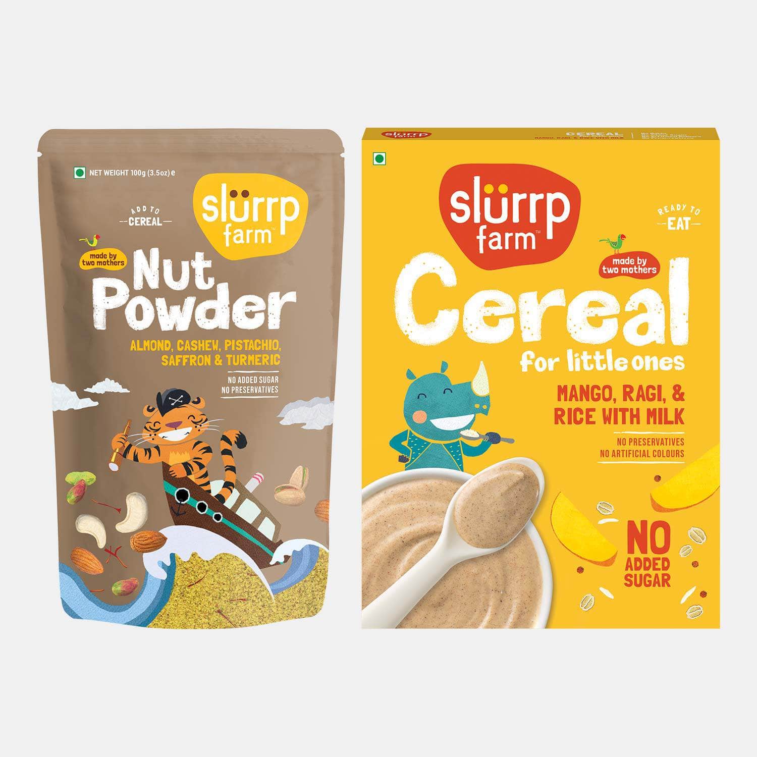 Mango, Ragi & Rice Cereal + Nut Powder Winter Combo | No Added Sugar | Immunity Booster