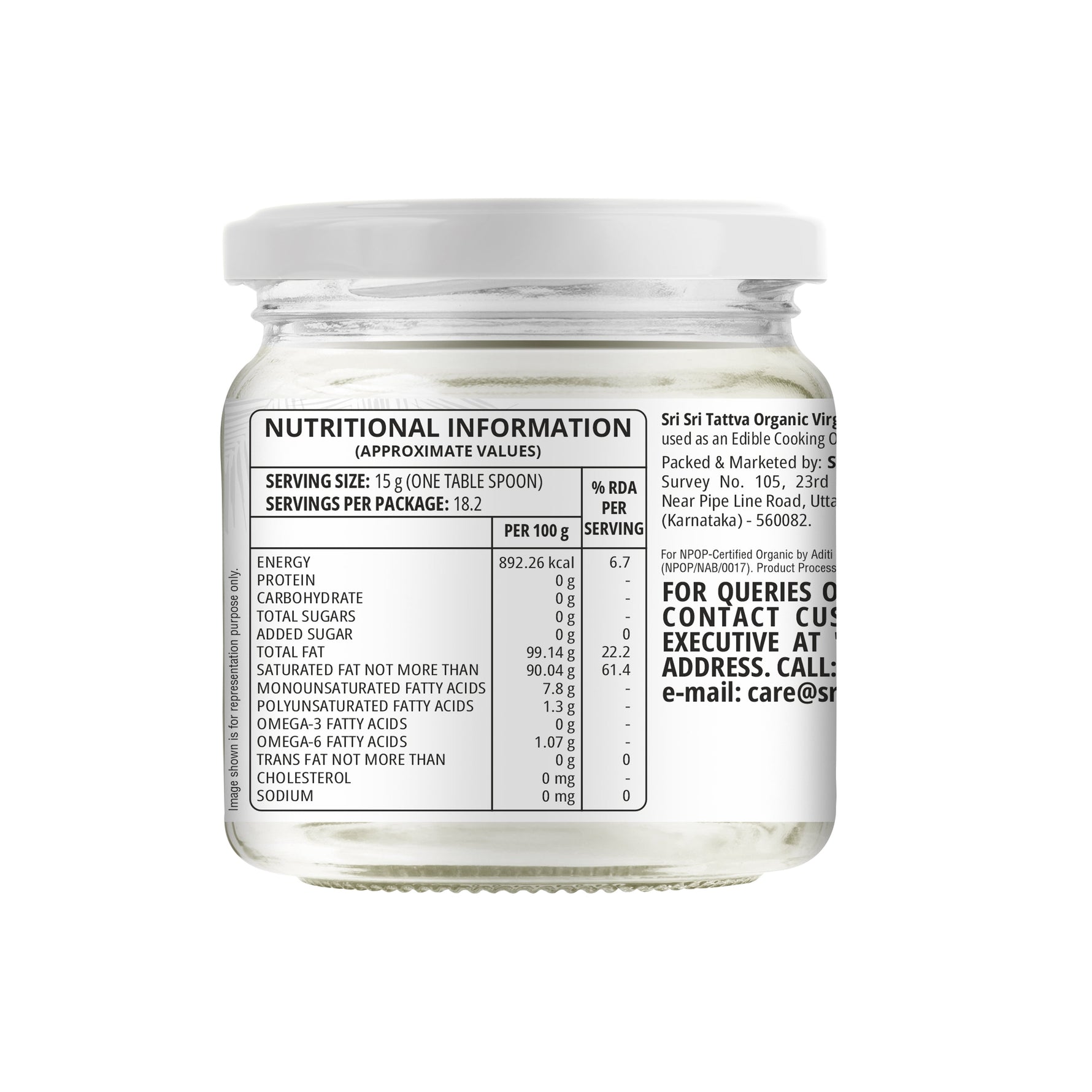 Organic Virgin Coconut Oil - Cold Pressed  | Unrefined | 300 ml