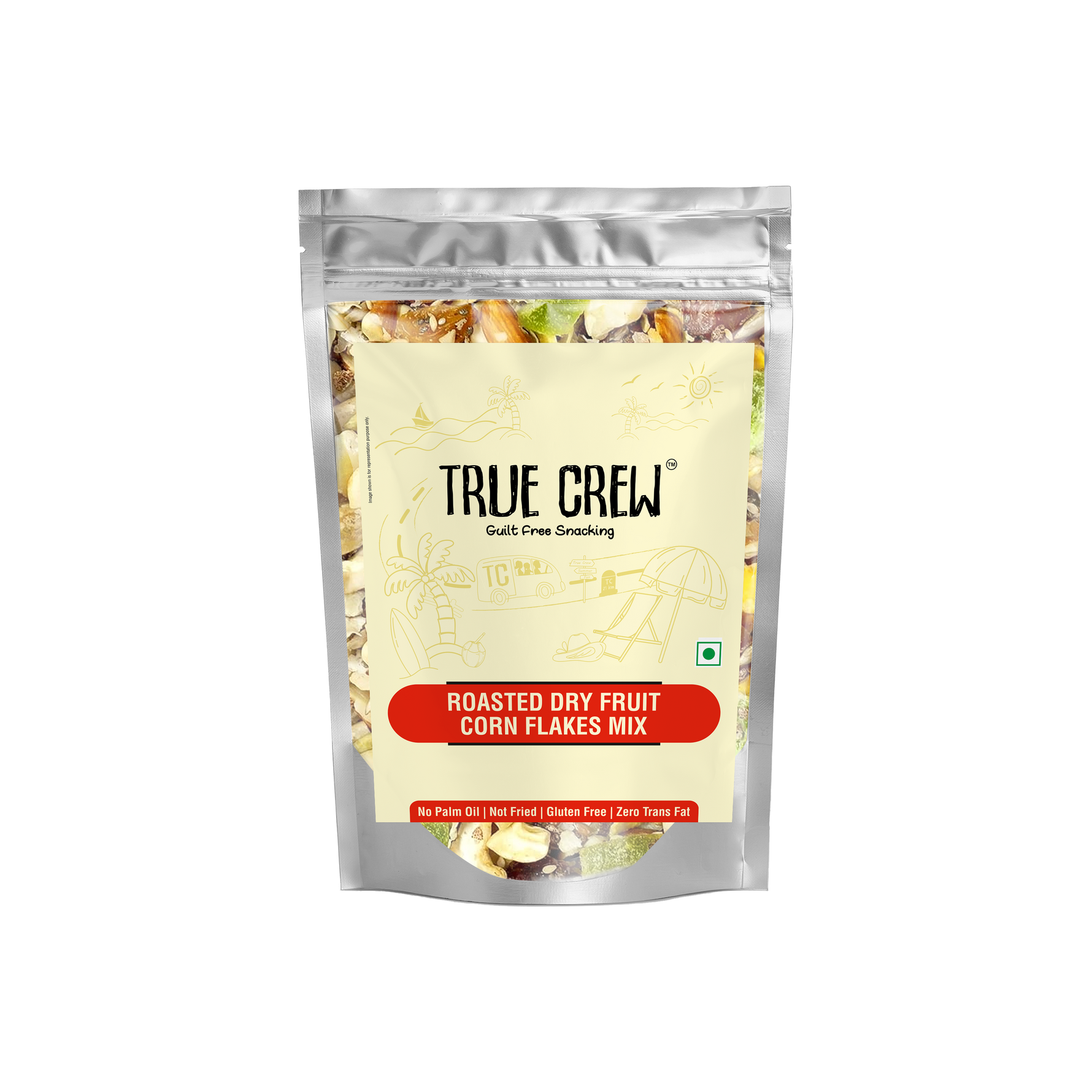 TRUE CREW Roasted Dry Fruits Corn Flakes Mix, 150g