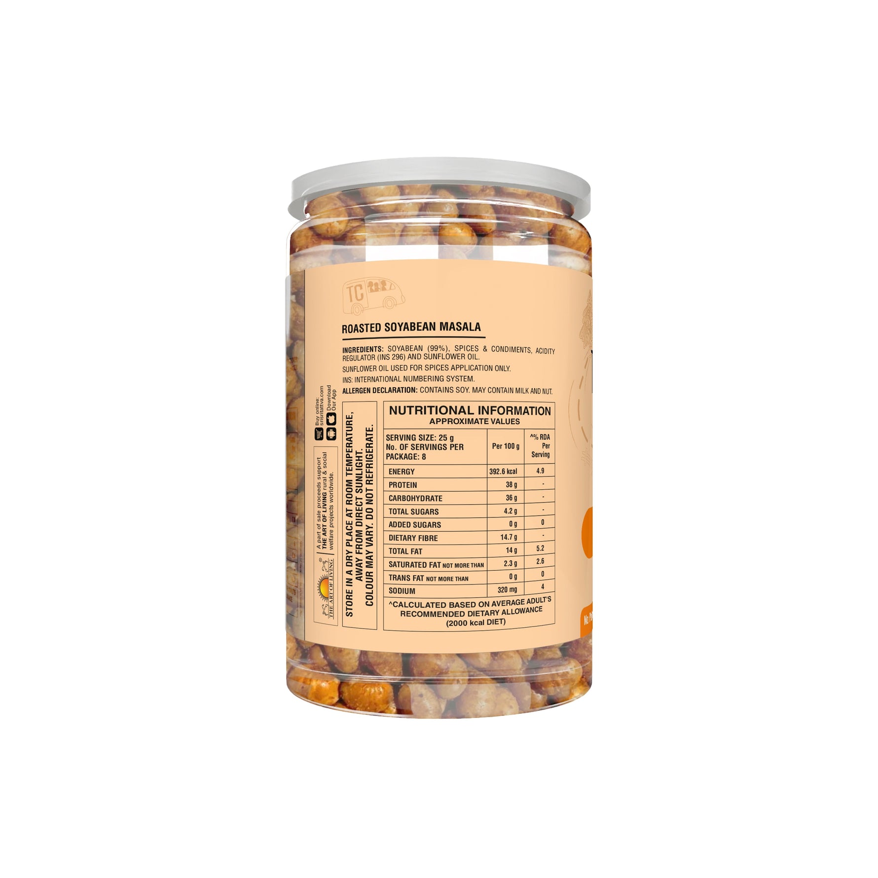 TRUE CREW Roasted Soya Bean Masala, 200g