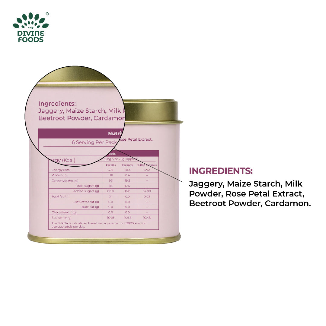 Natural Rose Petal Milk Mix – Instant Drink with the goodness of Beetroot & Jaggery