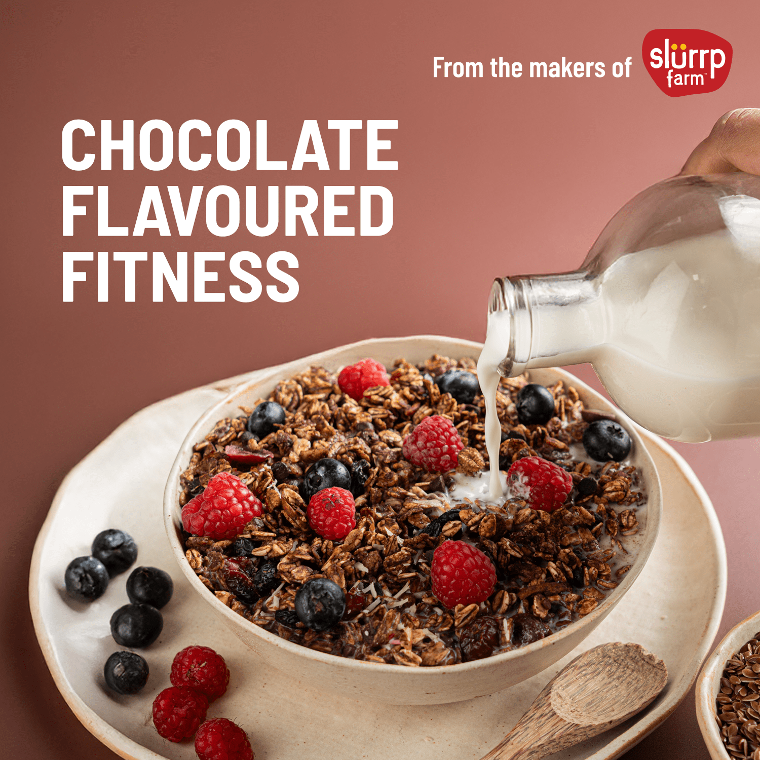 Mille High-Protein Chocolate Oatmeal with Fruits & Nuts | Healthy, High-Fiber Breakfast 400g
