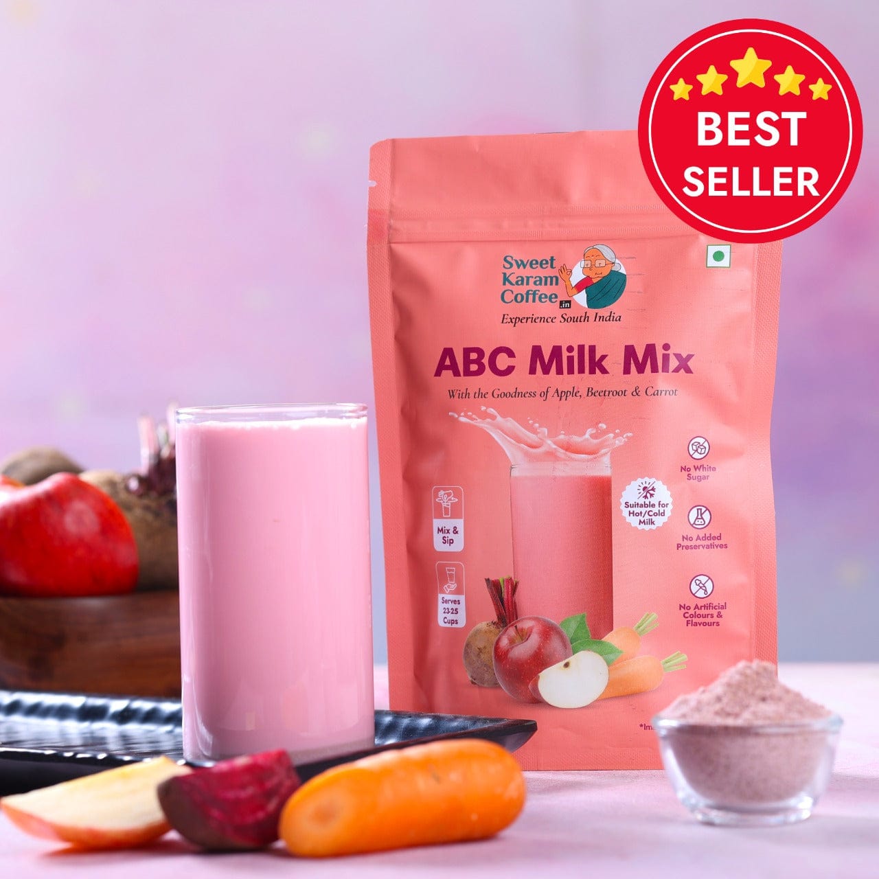 ABC (Apple, Beetroot, Carrot) Milk Mix