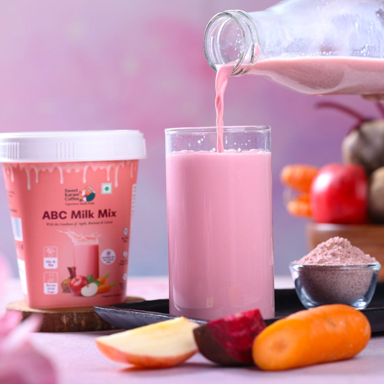ABC (Apple, Beetroot, Carrot) Milk Mix