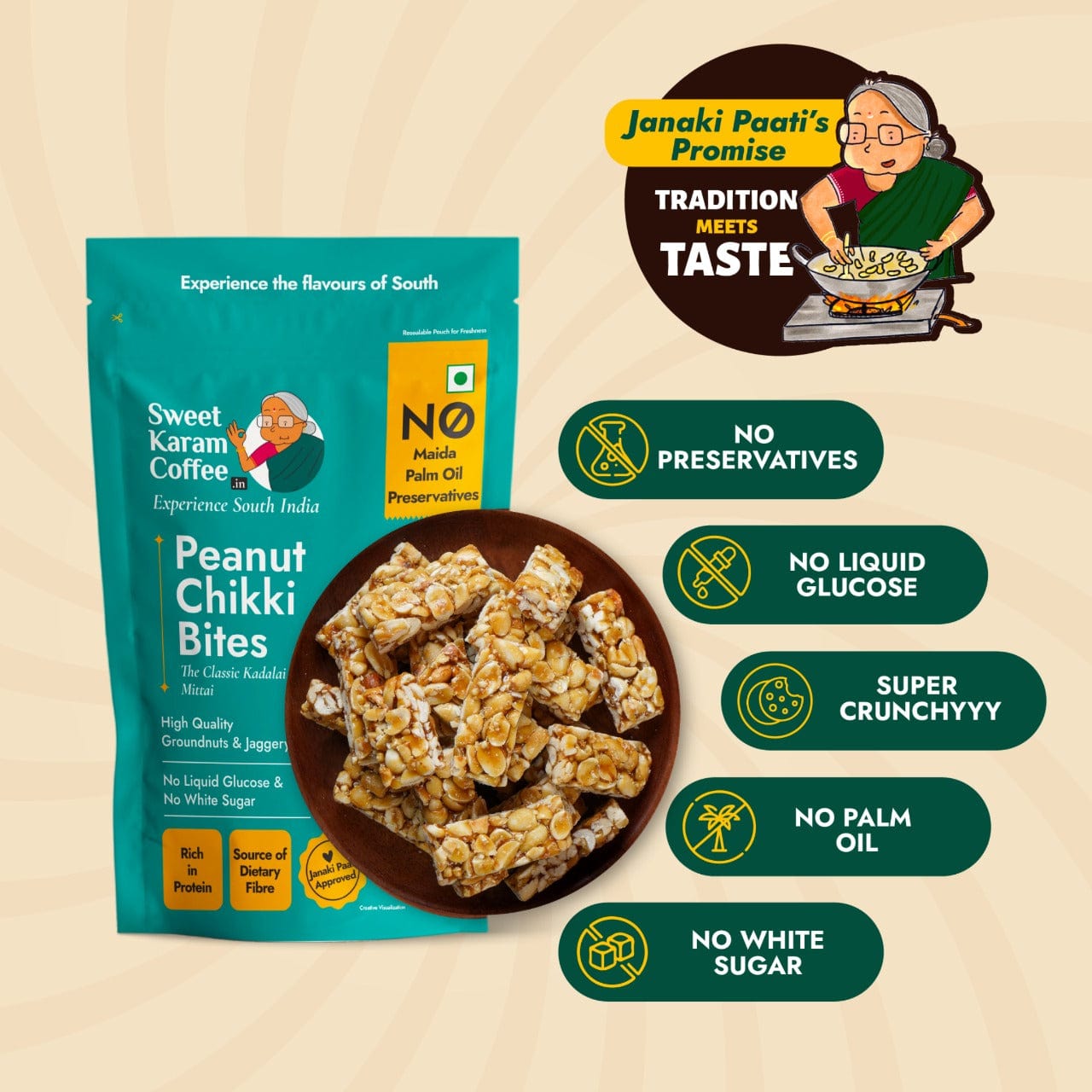 Peanut Chikki (Zero White Sugar)