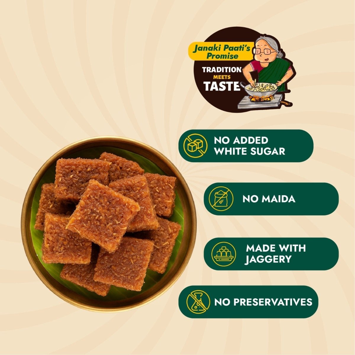 Jaggery Coconut Burfi