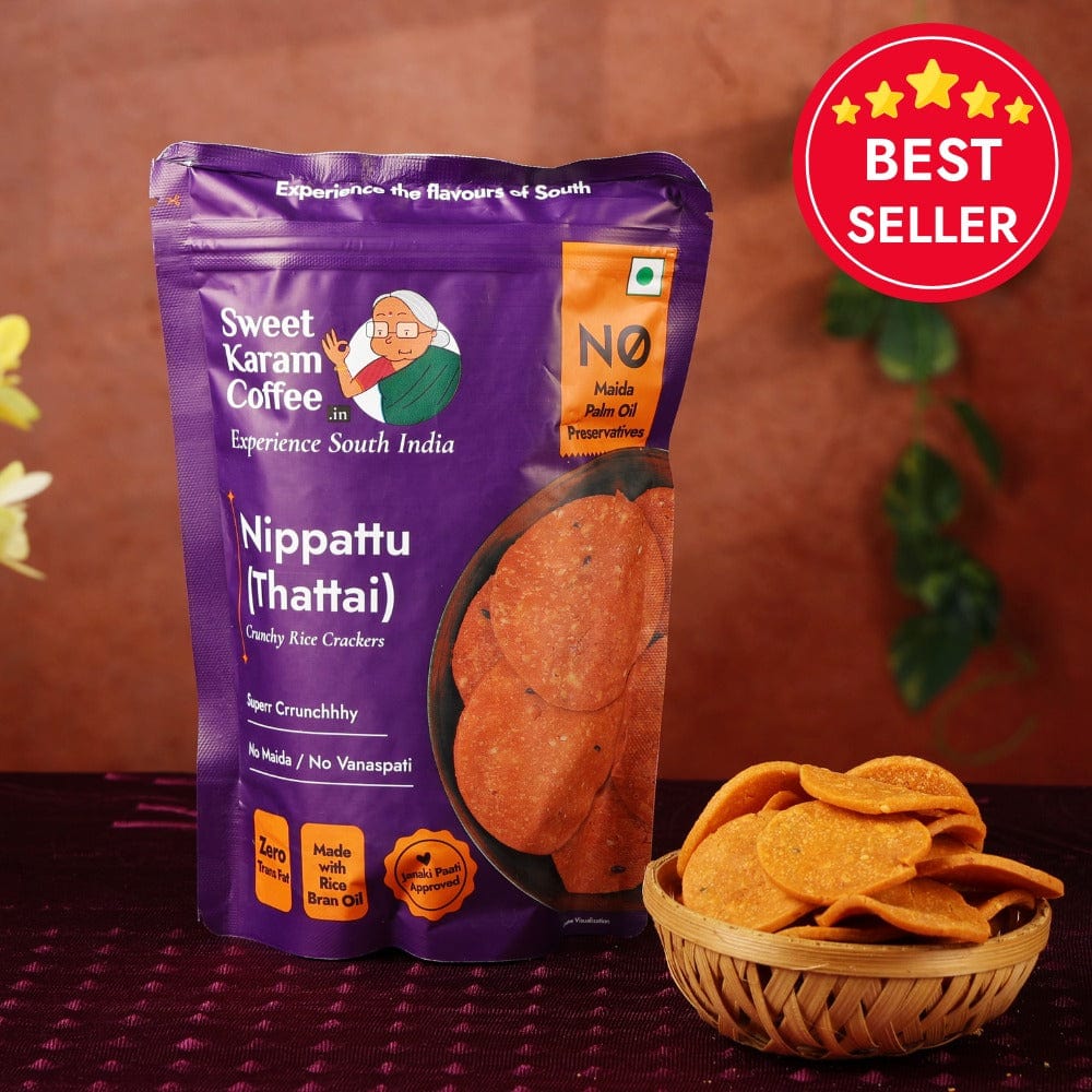 Nippattu / Thattai (Crunchy Rice Crackers)