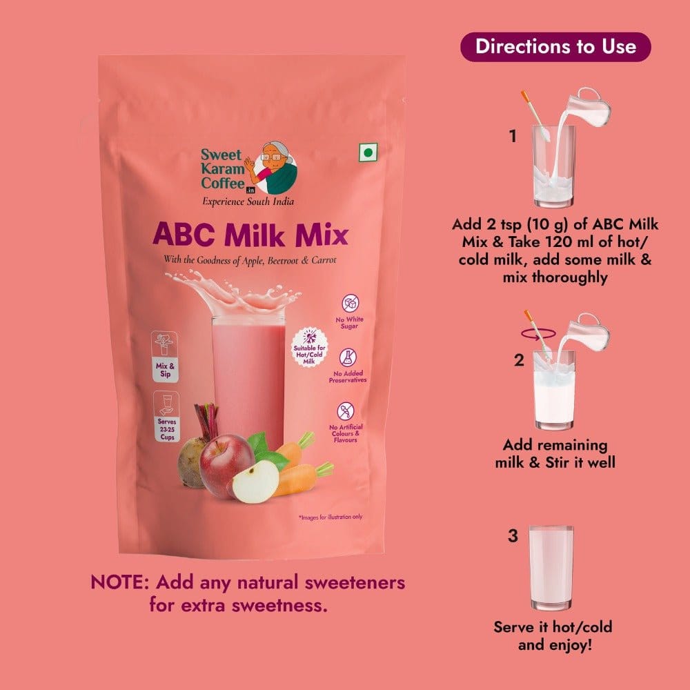 ABC (Apple, Beetroot, Carrot) Milk Mix