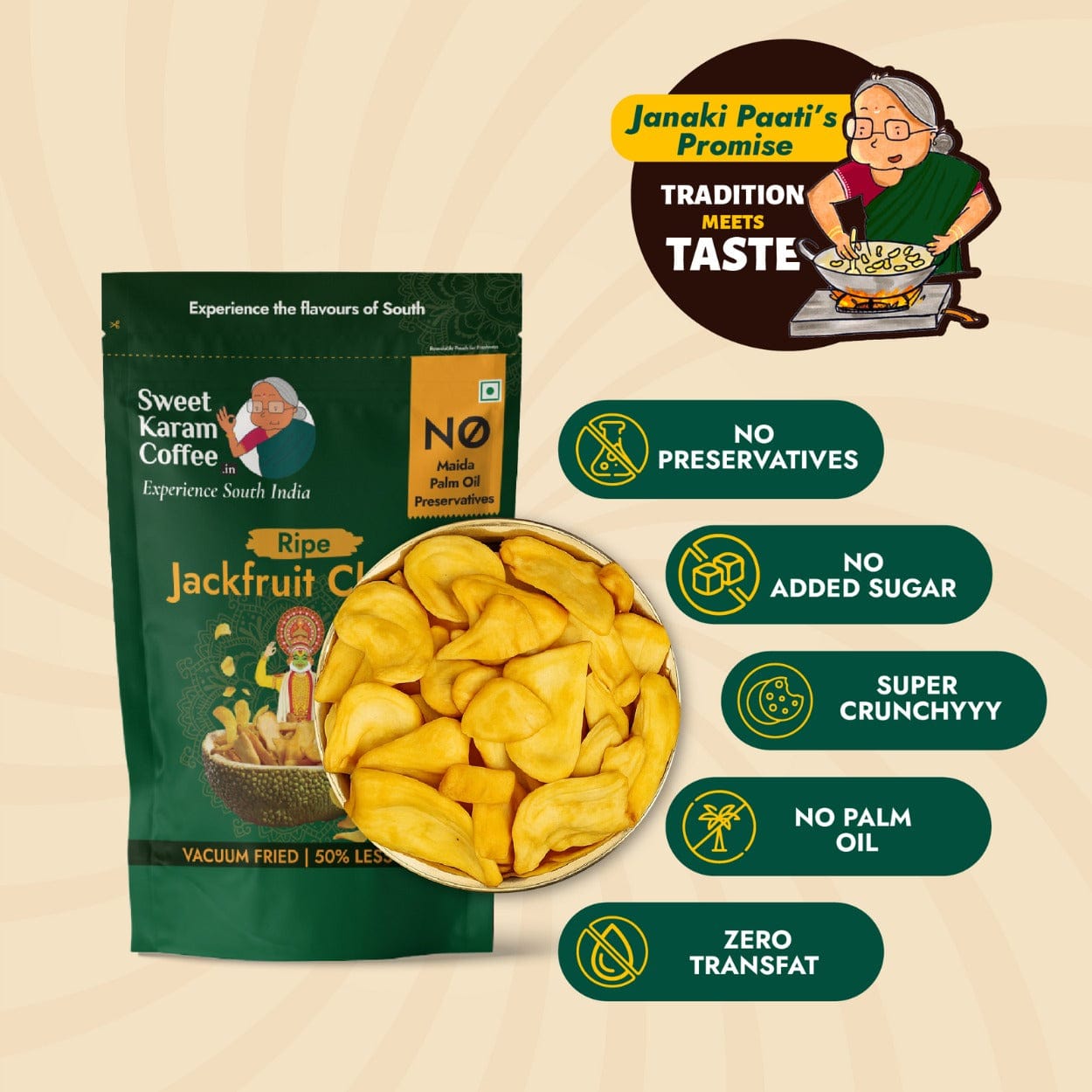 Ripe Jackfruit Chips - Vacuum Fried | 50% Less Oil (Summer Special☀️)