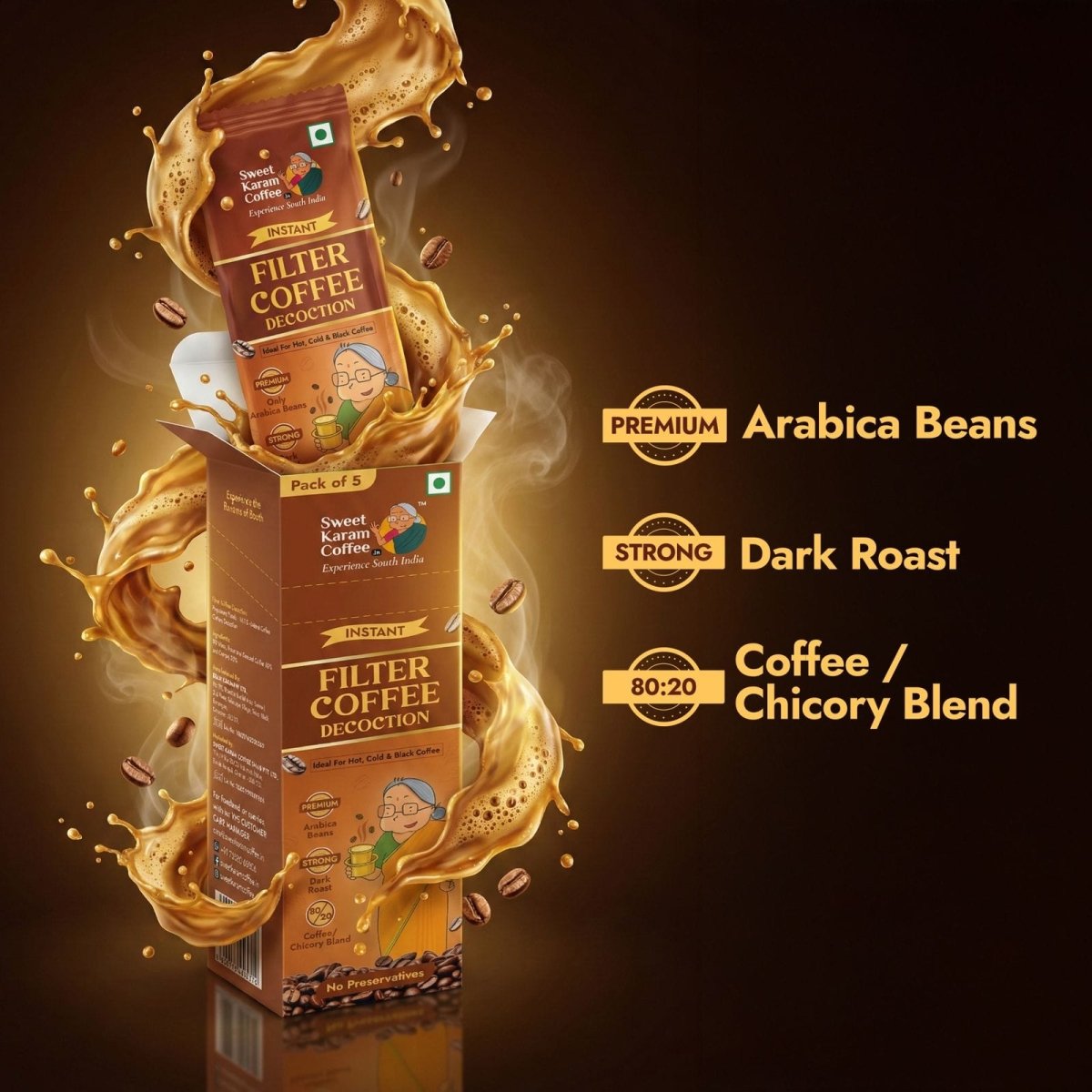 Instant Filter Coffee Decoction – Perfect for Hot or Cold Coffee⏱️