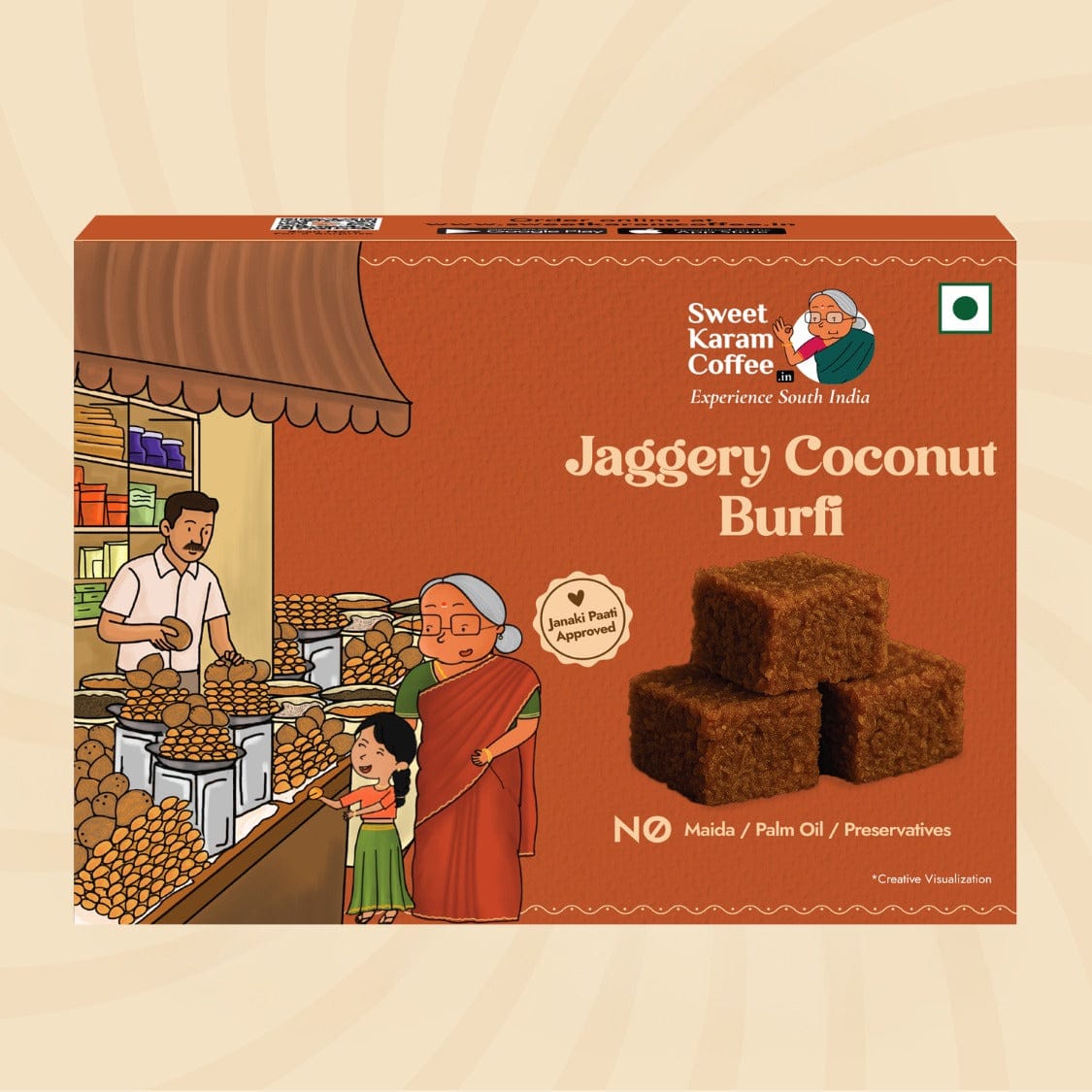 Jaggery Coconut Burfi