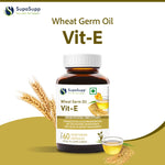 SupaSupp Wheat Germ Oil Vit - E | Enhances Cellular Regeneration, Better Systemic Maintenance |  Vitamin E | Health Supplement | 60 Veg Cap, 500 mg