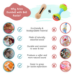 Wooden Rattle - Dumbbell with bell