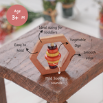 Wooden Rattle - Hexagon
