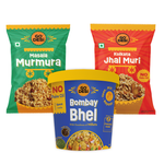 GO DESi - Kolkata Jhalmuri, Bombay Bhel & Garlic Masala Murmura | Pack of 3 | No Palm Oil