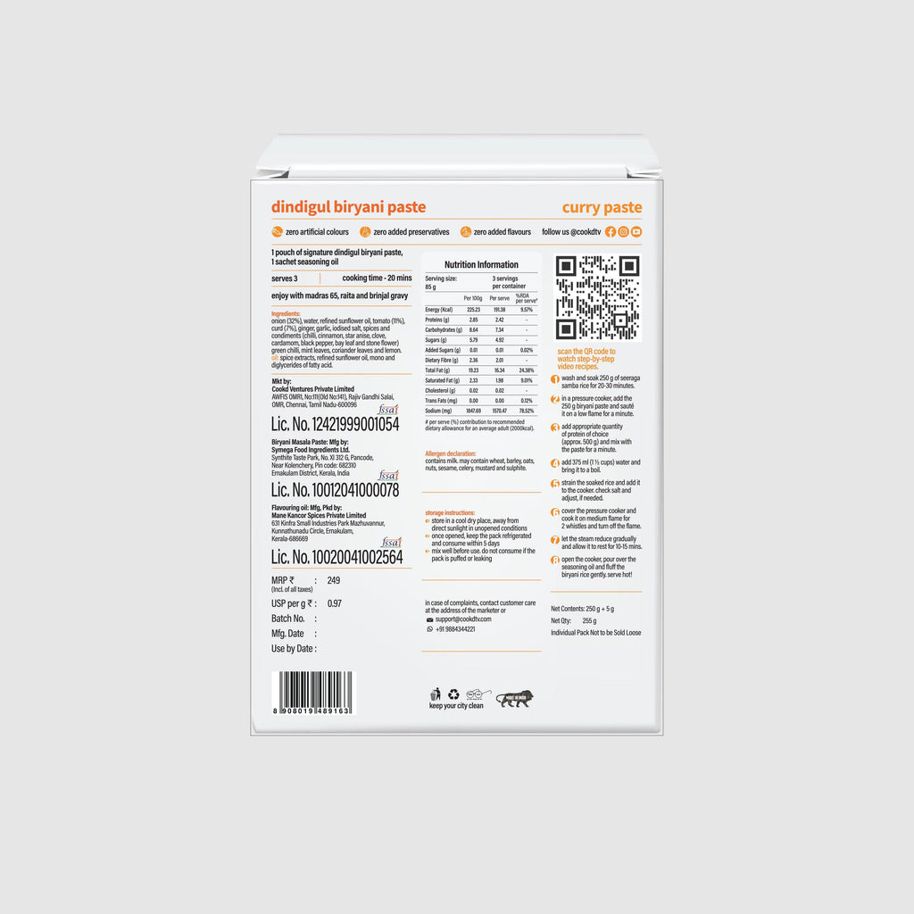 Dindigul Biryani (Preservative Free)