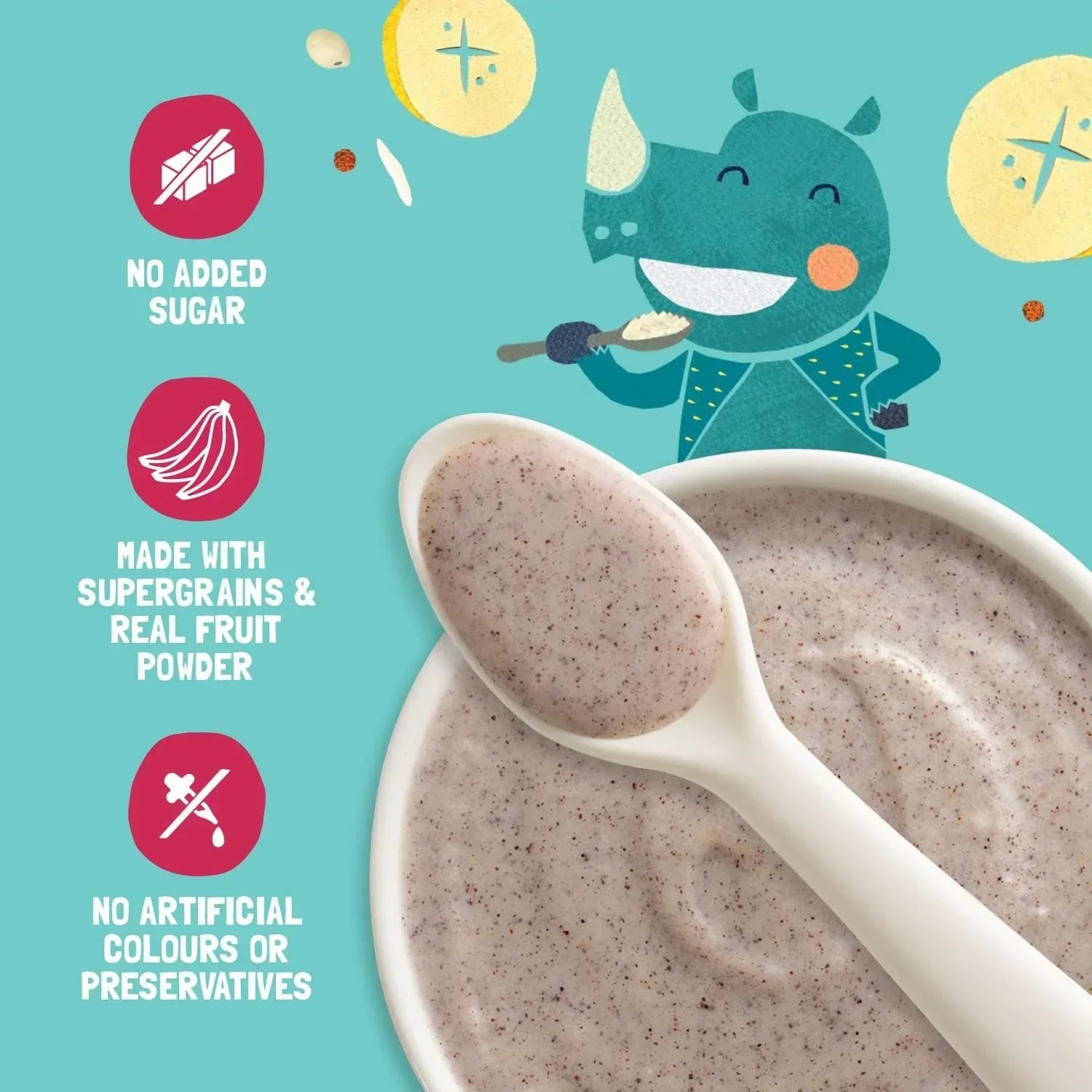 Banana, Ragi and Rice Cereal with Milk