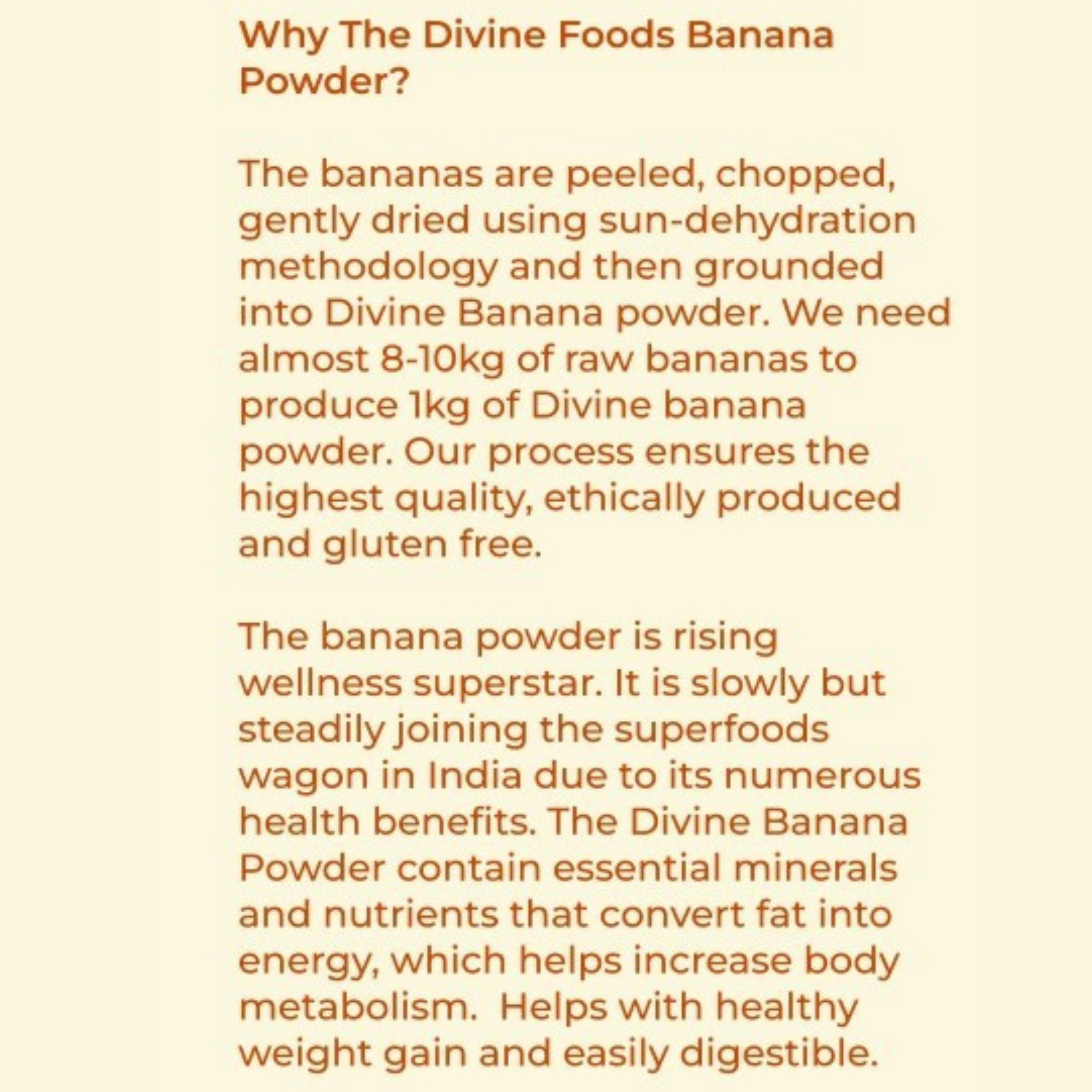 Raw Banana Powder Netram (Natural Source of  Weight Gain and Rich source of Potassium) 200 Gm