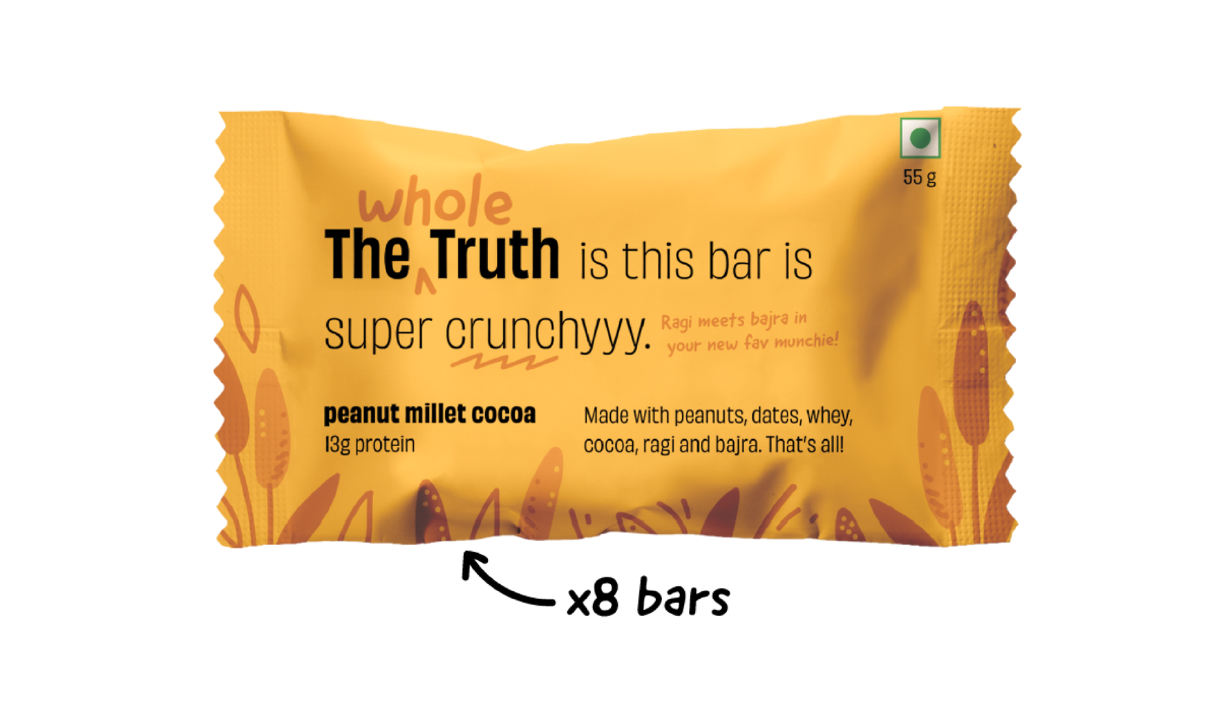 Peanut Millet Cocoa - Pack of 8 Millet Bars