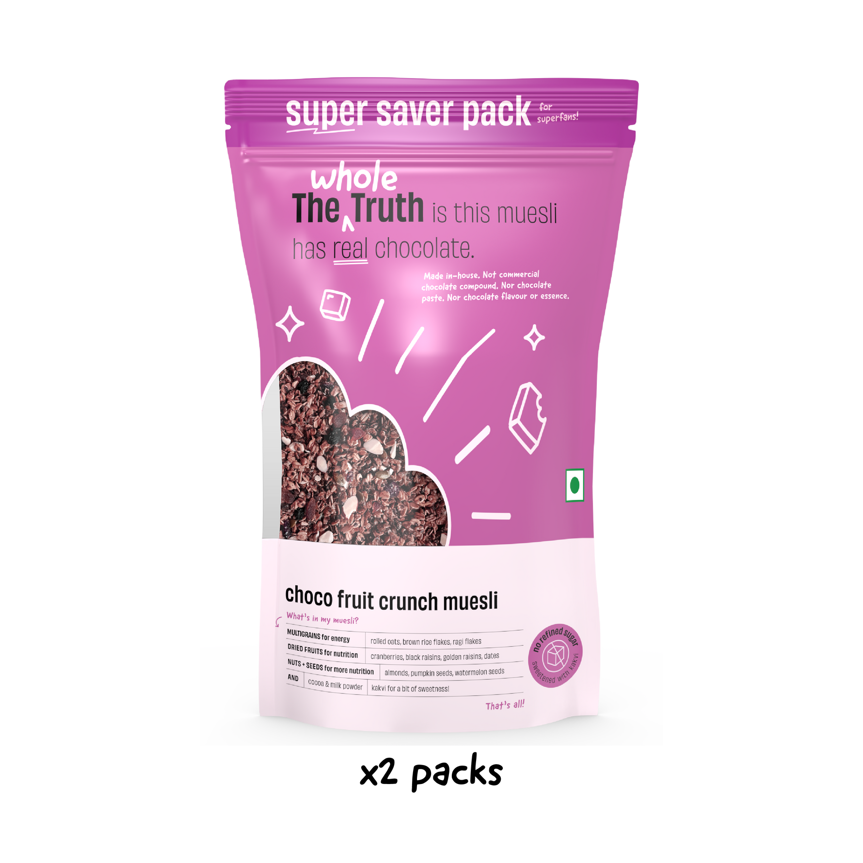 Choco Fruit Crunch Muesli - Super Saver Pack of 1.5kg