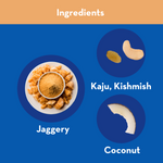 Kaju Kishmish Coconut Burfi | With Goodness of Jaggery