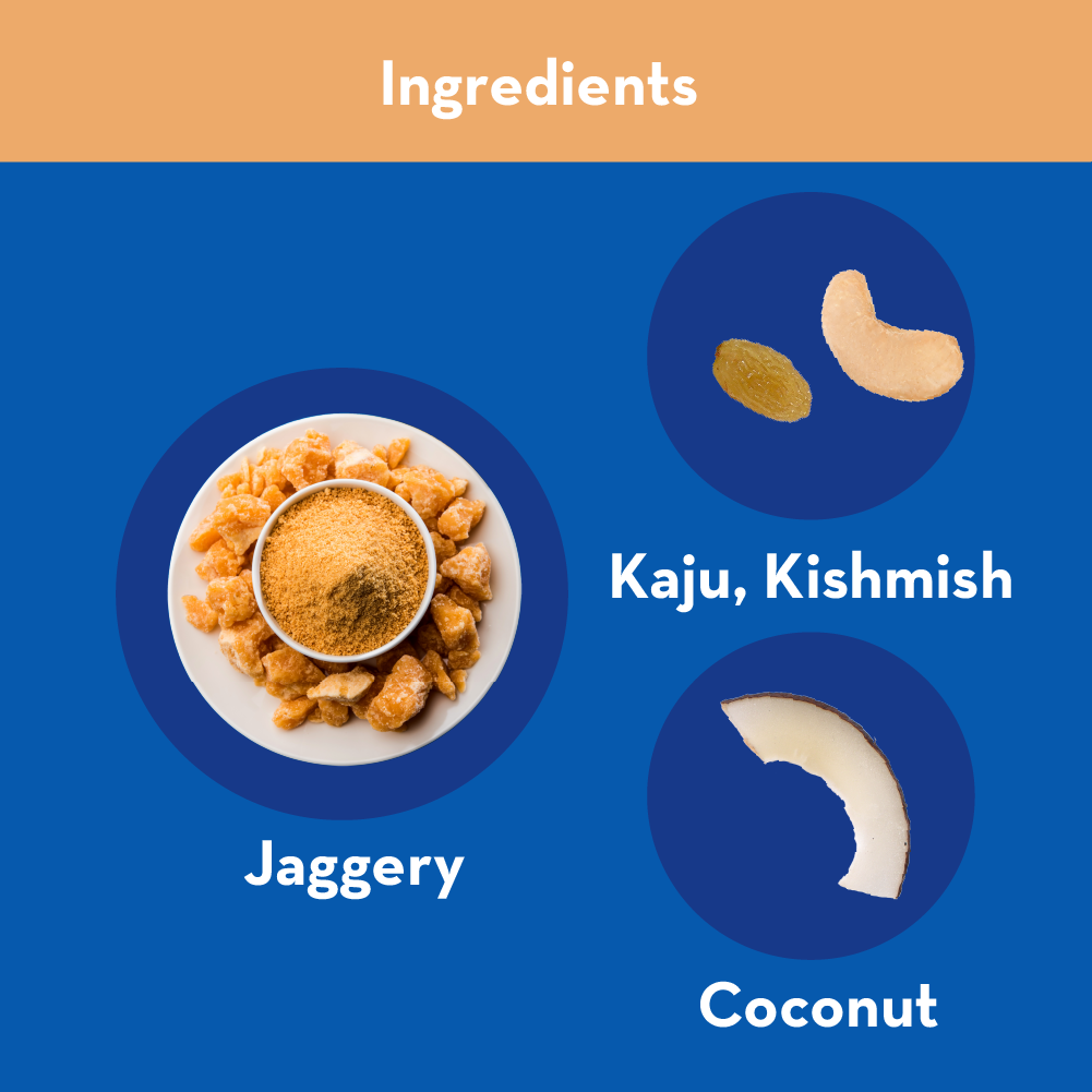 Kaju Kishmish Coconut Burfi | With Goodness of Jaggery
