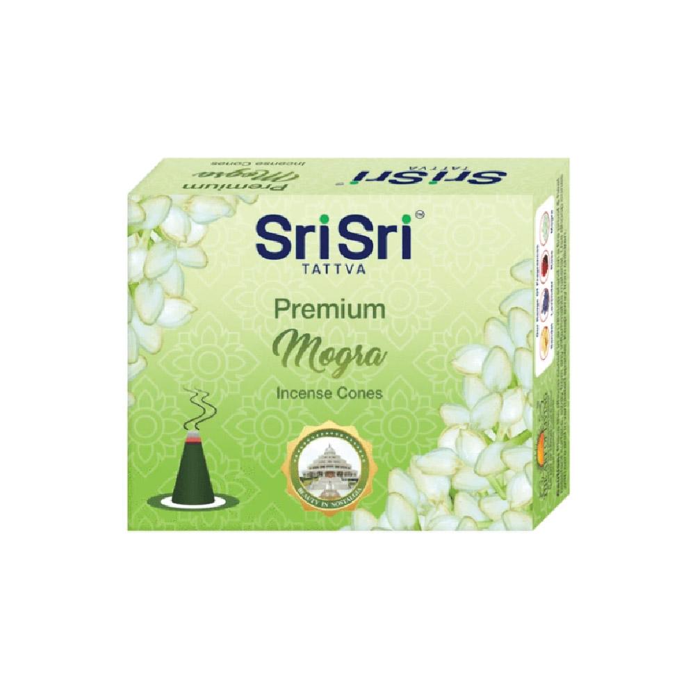 Premium Mogra Incense Cones For Pooja | 12 Dhoop Cones | Fragrances – Natural Mogra | Free Stand | 25 g